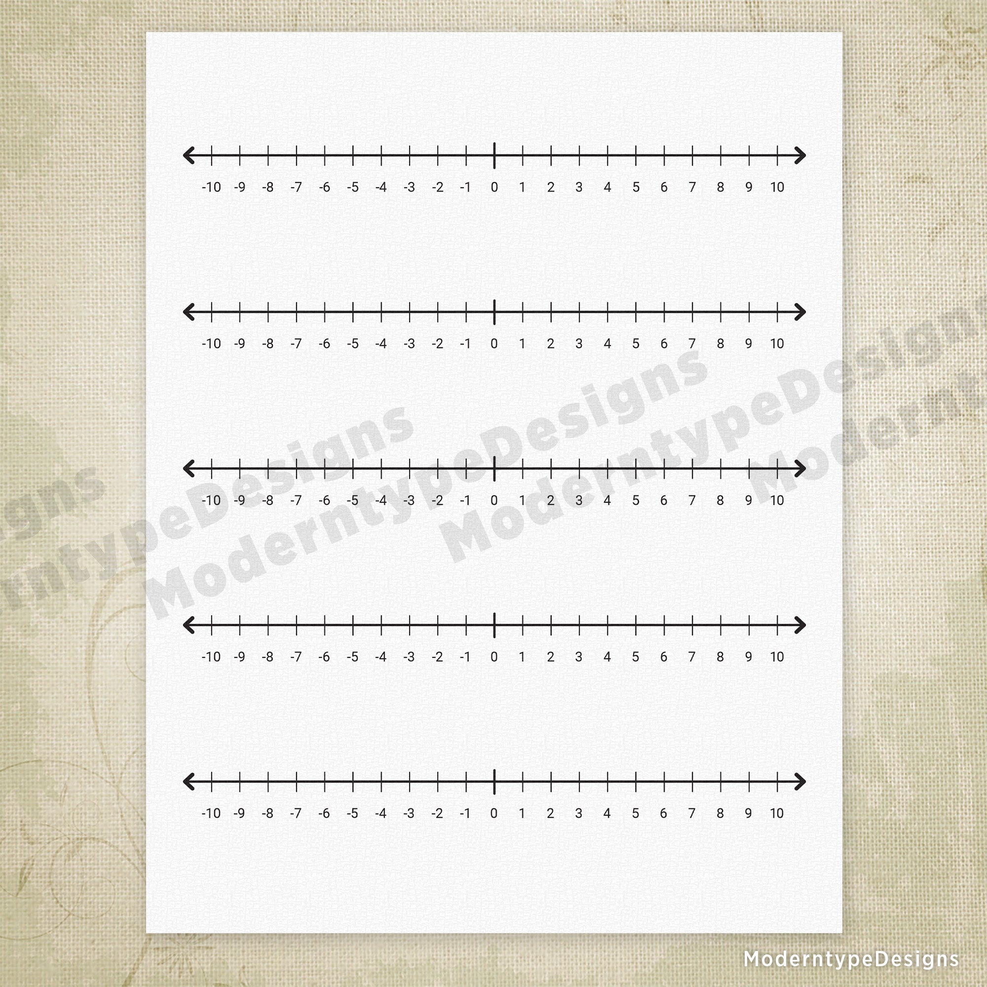 Introduce students to negative and positive integers using this -10 to 10 Number Lines Printable PDF. Spanning from -10 to 10, this worksheet provides a visual framework for understanding number relationships, performing operations across zero, and building confidence with signed numbers.