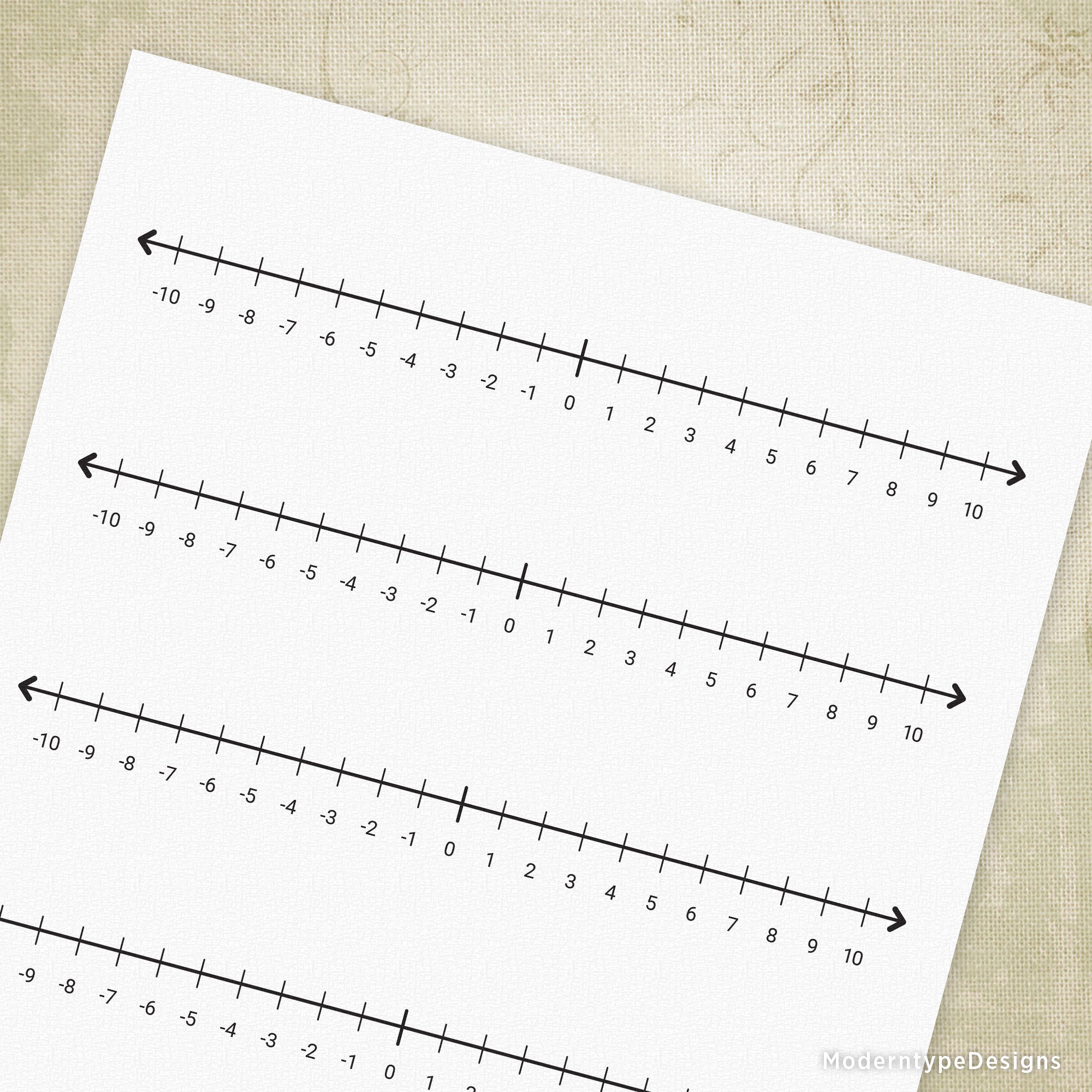 Introduce students to negative and positive integers using this -10 to 10 Number Lines Printable PDF. Spanning from -10 to 10, this worksheet provides a visual framework for understanding number relationships, performing operations across zero, and building confidence with signed numbers.