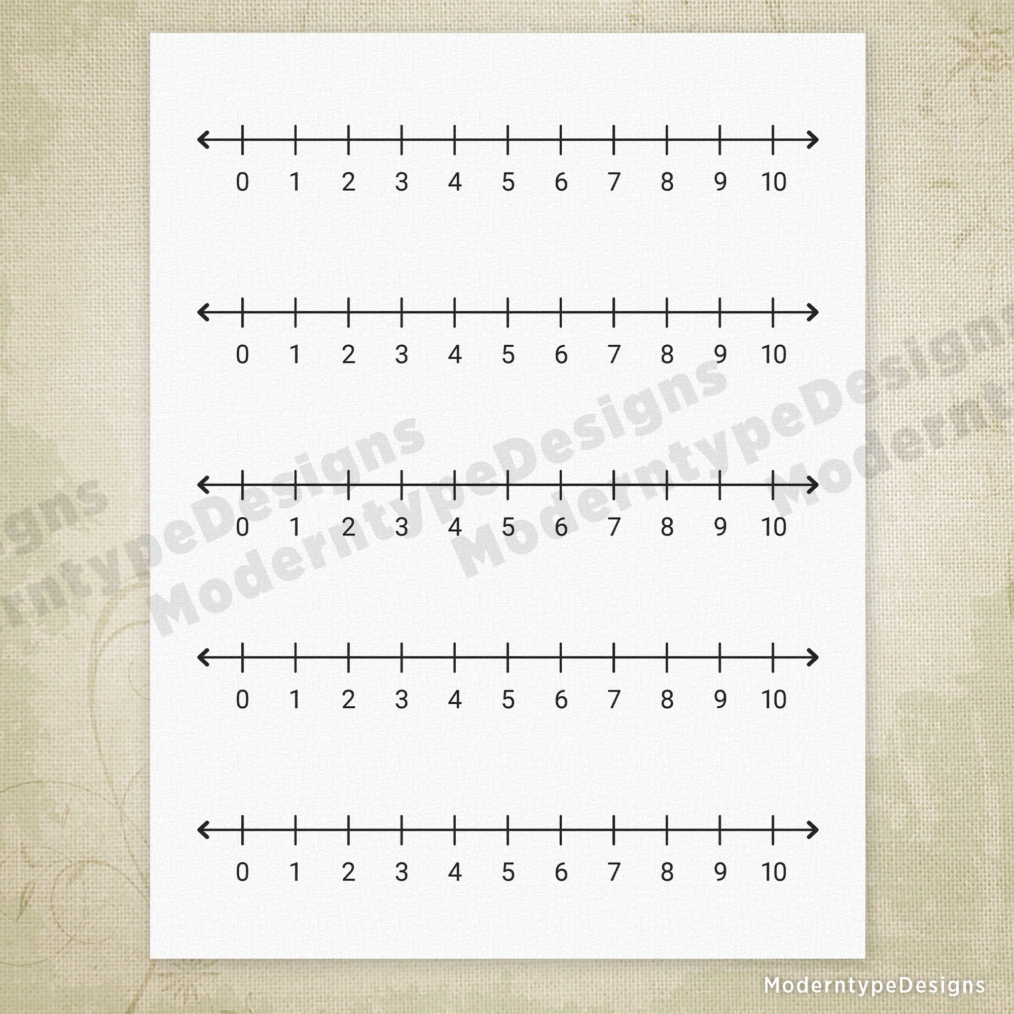 Practice number recognition and counting skills with this 0 to 10 Number Lines Printable PDF resource. Featuring lines numbered 0 to 10, this tool helps students visualize numerical sequences and build foundational math concepts. Perfect for homework assignments, classroom activities, or independent study sessions. Ideal for early elementary learners developing number sense and basic arithmetic understanding. Print multiple copies for repeated practice and skill reinforcement.