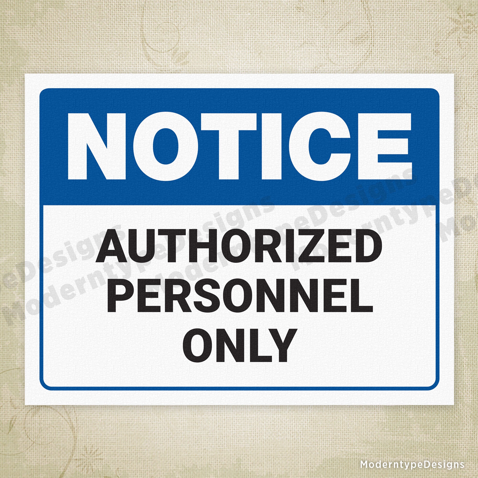 Authorized Personnel Only Printable Sign