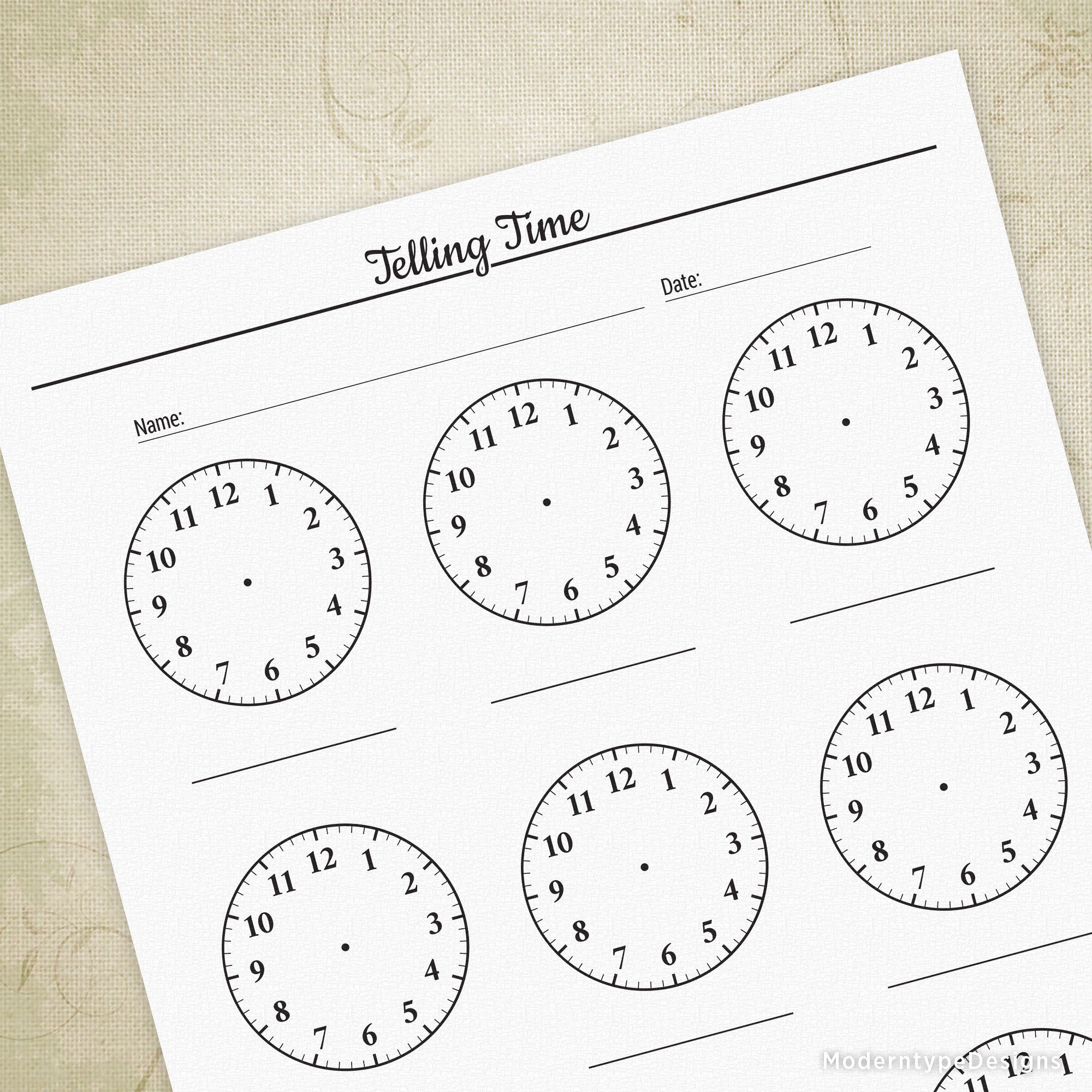 Master analog timekeeping with this expertly designed Telling Time Printable Clocks PDF worksheet. There are nine blank clock faces with clearly numbered hours, allowing learners to practice positioning hour and minute hands accurately.
