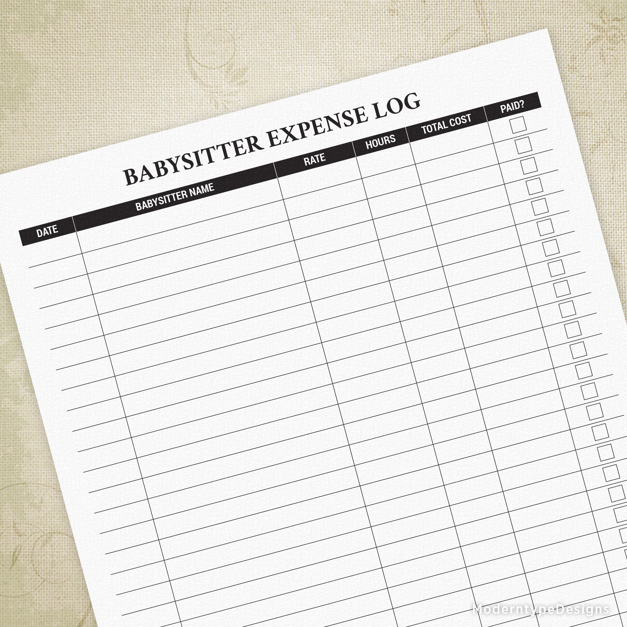 This is a PDF Babysitter Expense Log Printable sheet. Perfect for organizing your expenses and also includes what you spend on watching your children. Keep track of babysitter costs, they add up fast! This PDF cannot be edited, it is for printing only.