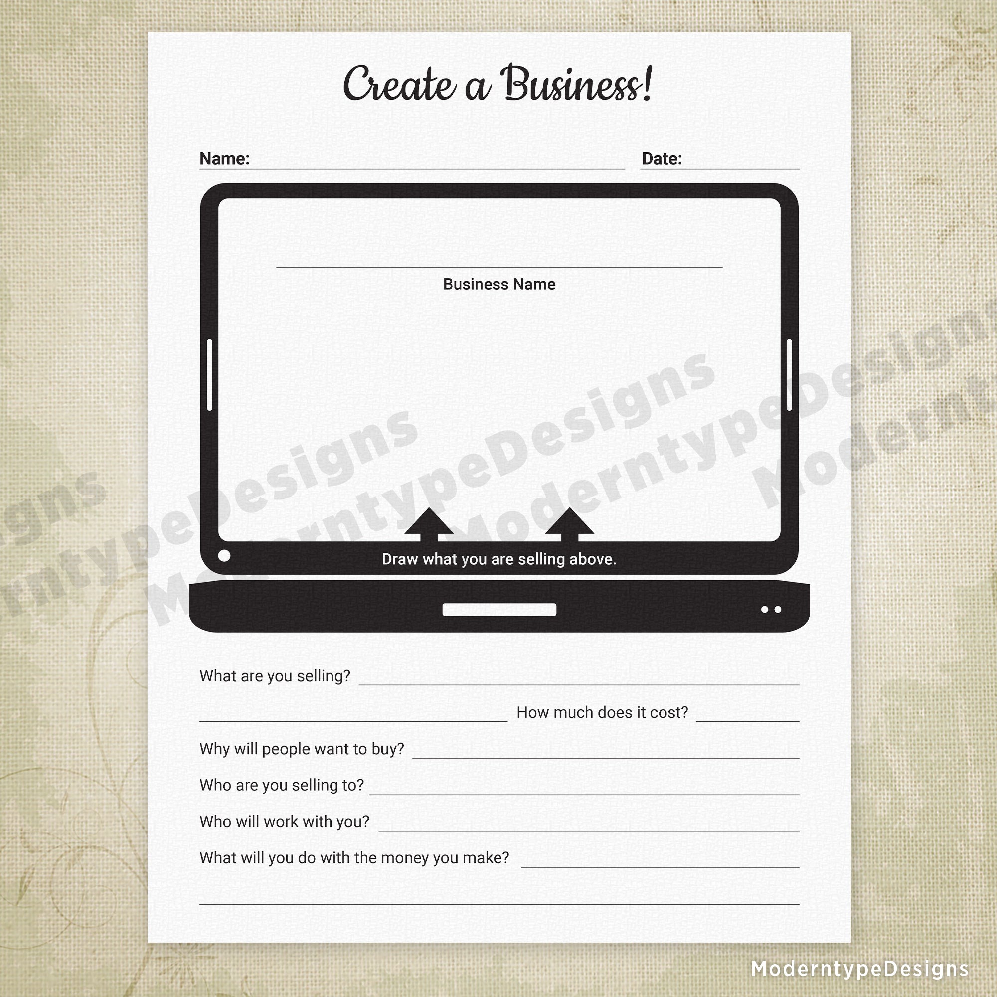 Create a Business Printable Planner for Kids