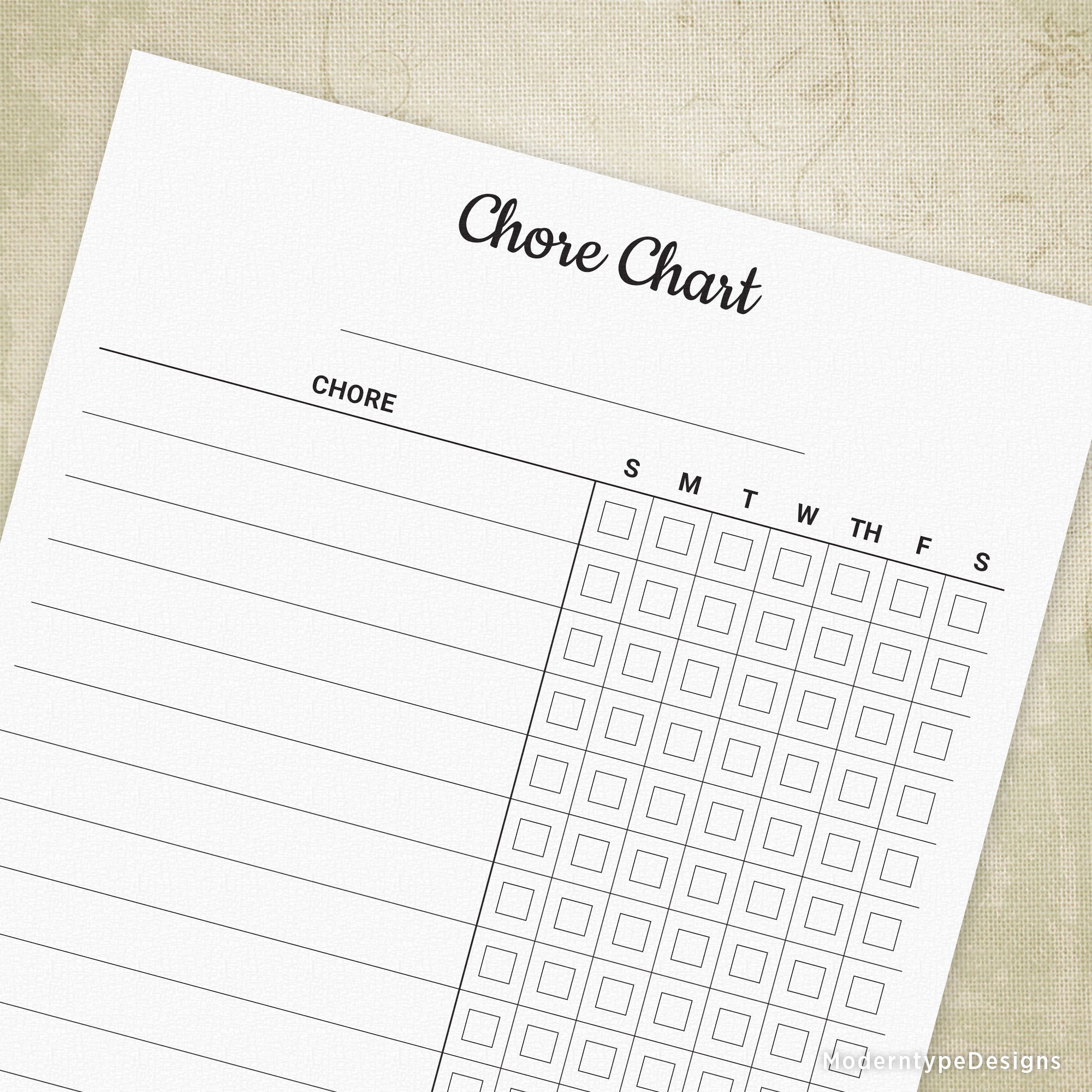 Chore Chart Printable Form chore-chart-printable-form