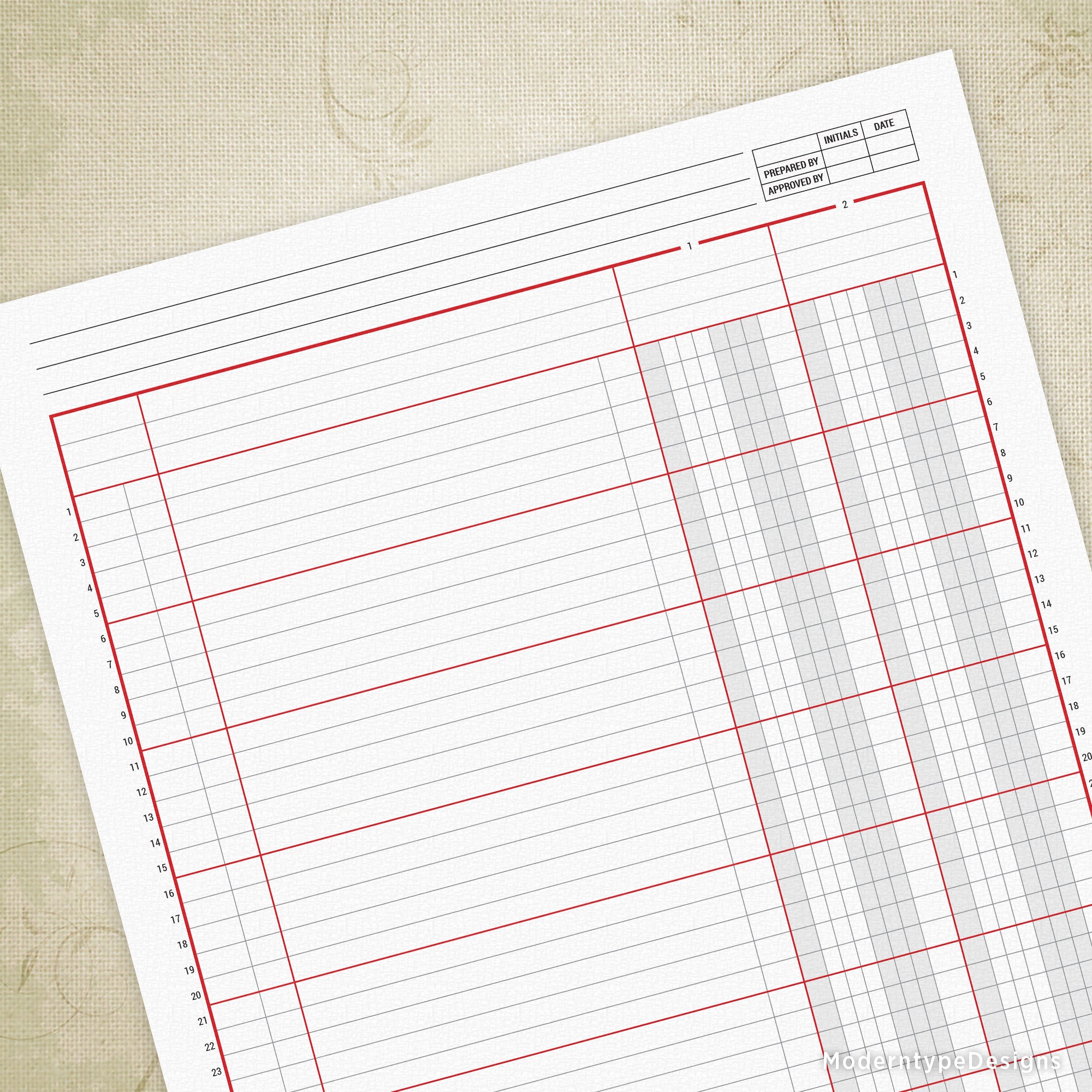 Columnar Worksheet Printable, 2 Columns