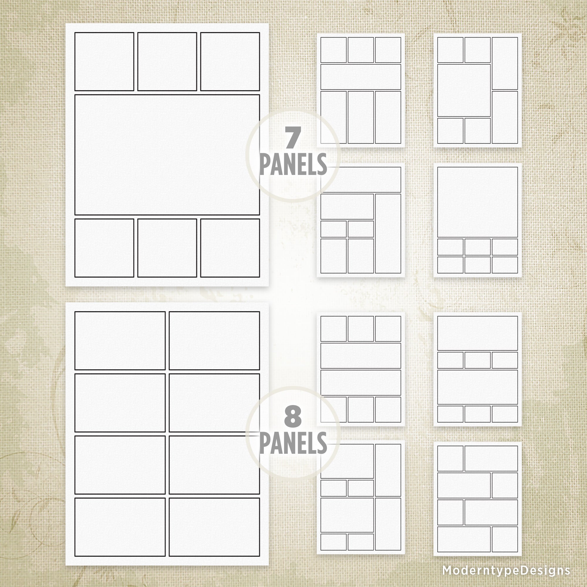 Basic Comic Book Panels Printable