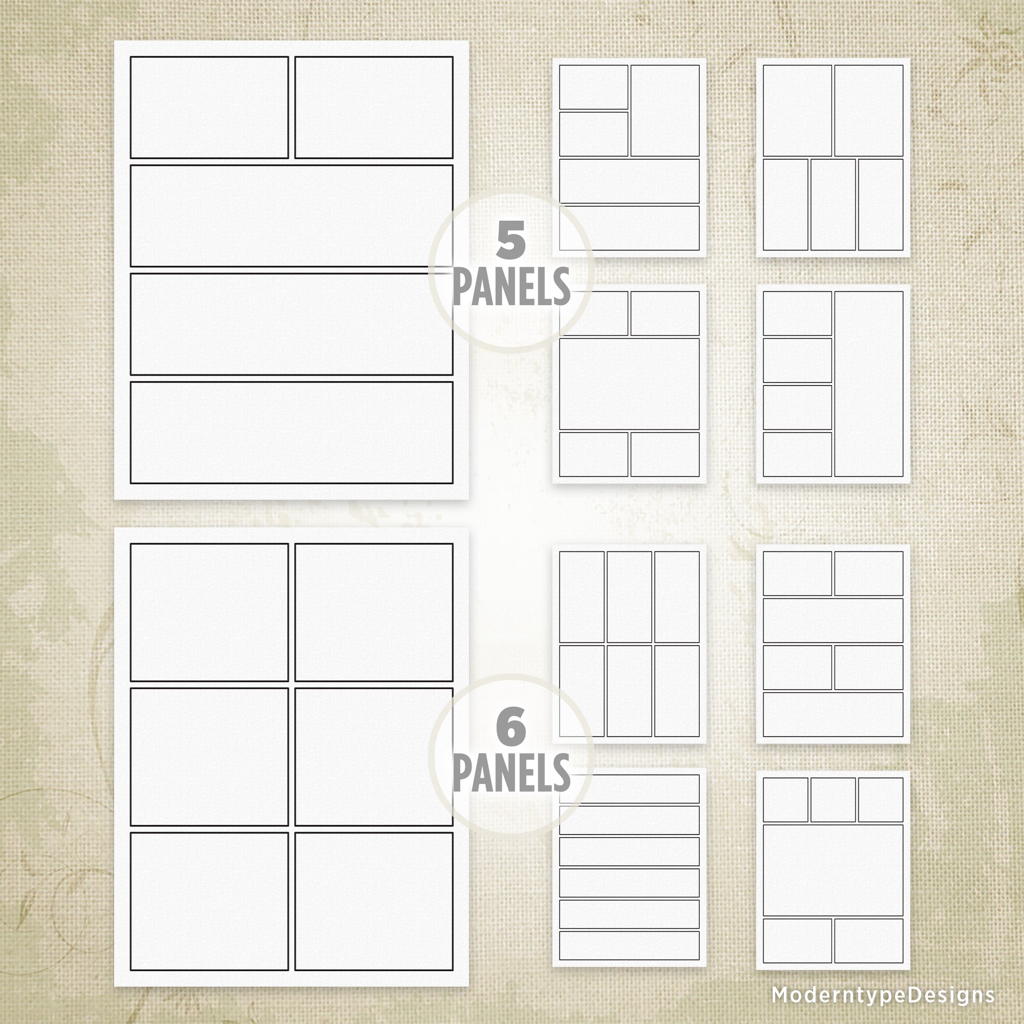 Basic Comic Book Panels Printable