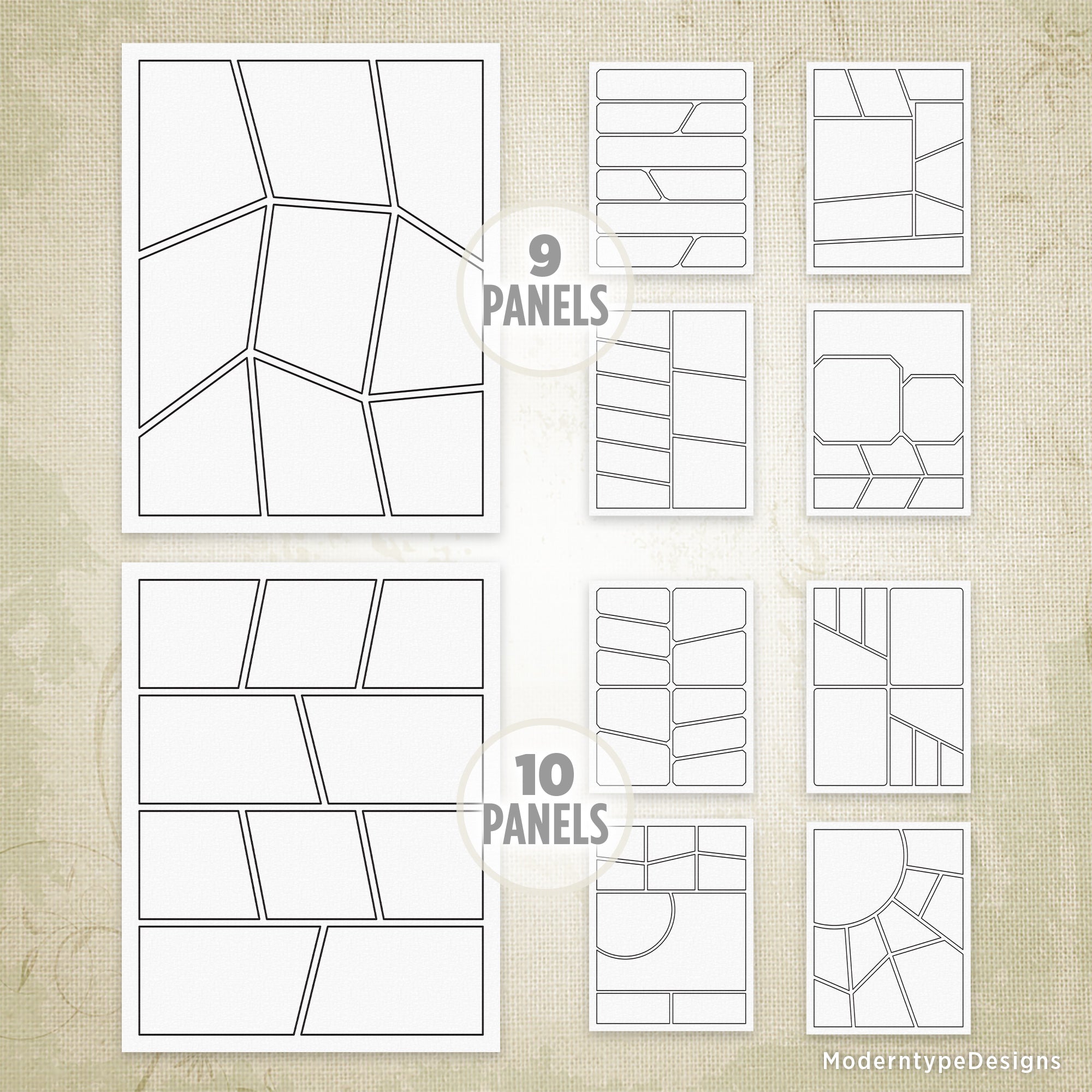 Complex Comic Book Panels Printable