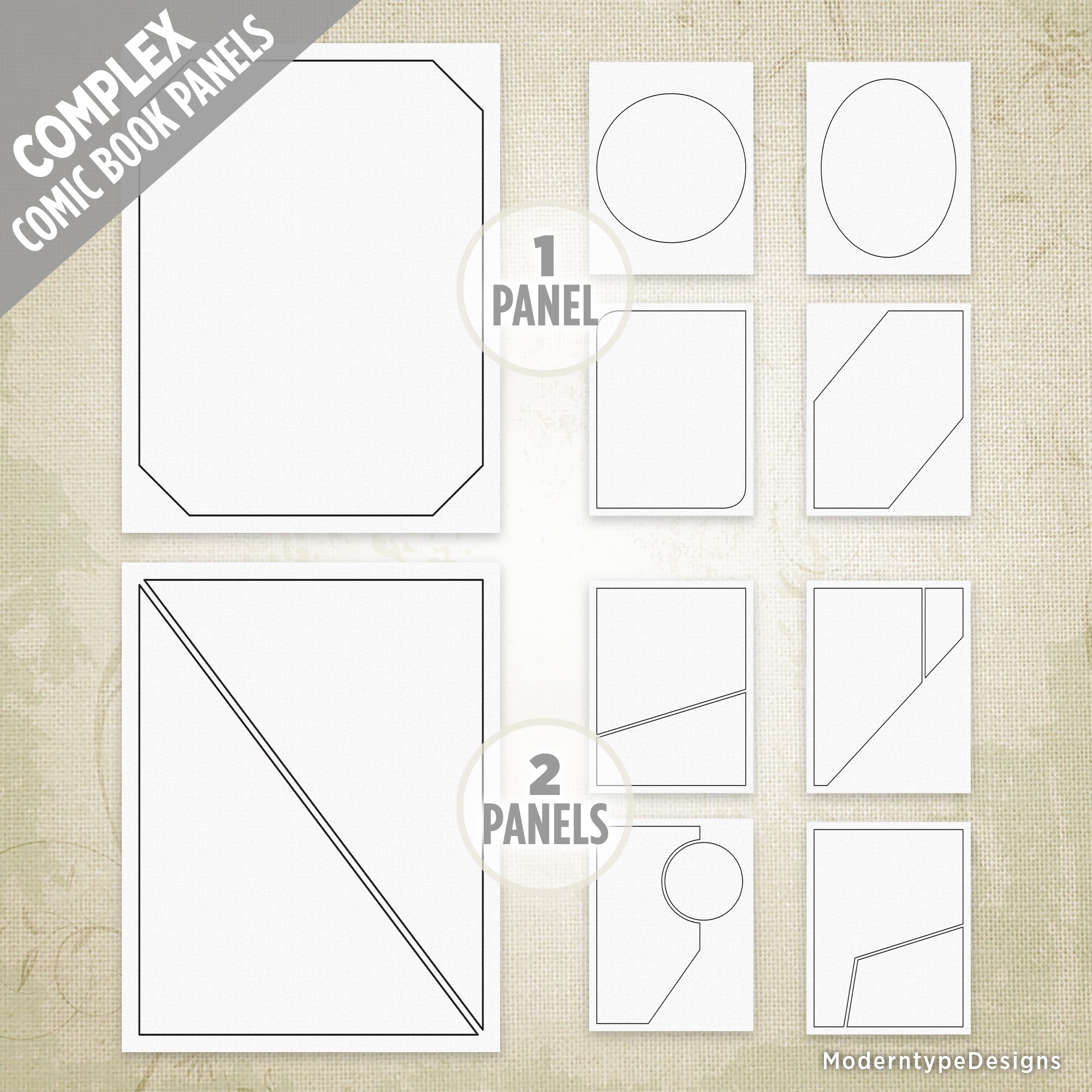 Basic & Complex Comic Book Panels Kit Printable