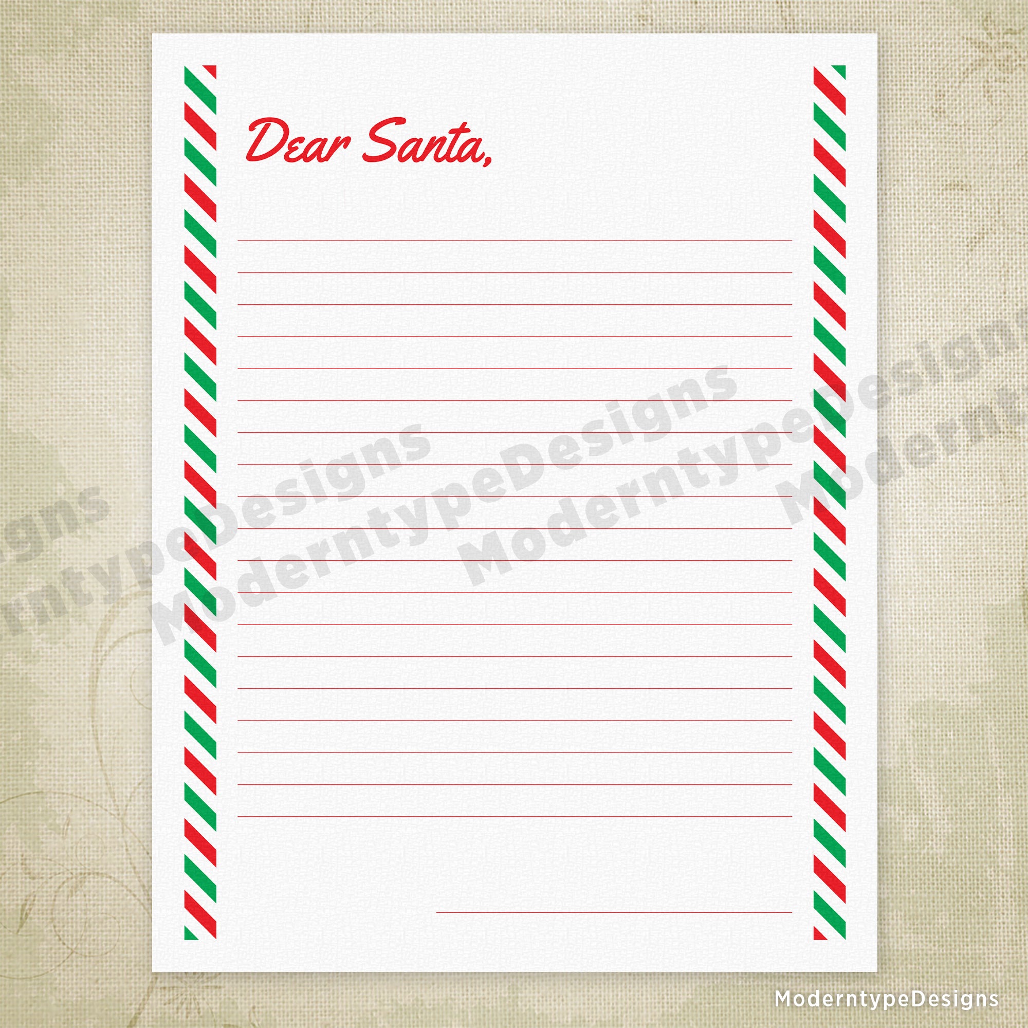 Dear Santa Letter Printable