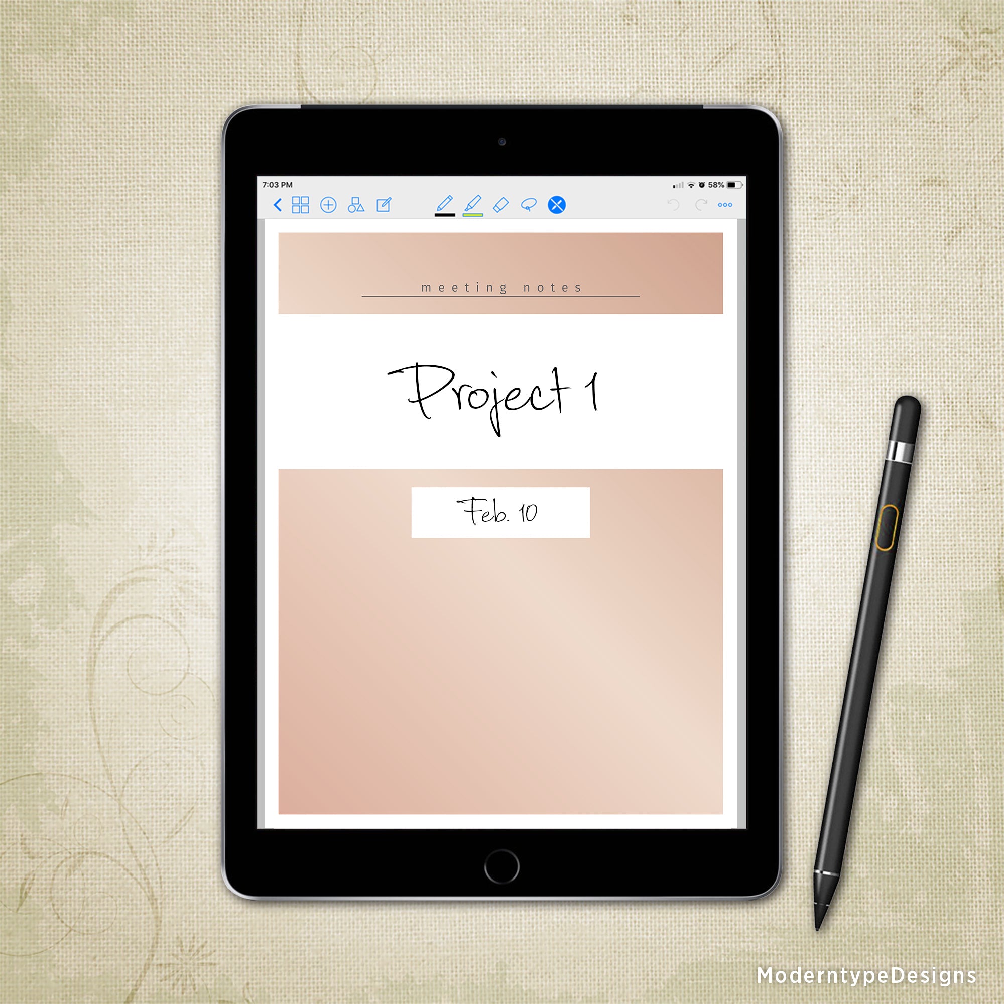 Digital Meeting Notes Planner