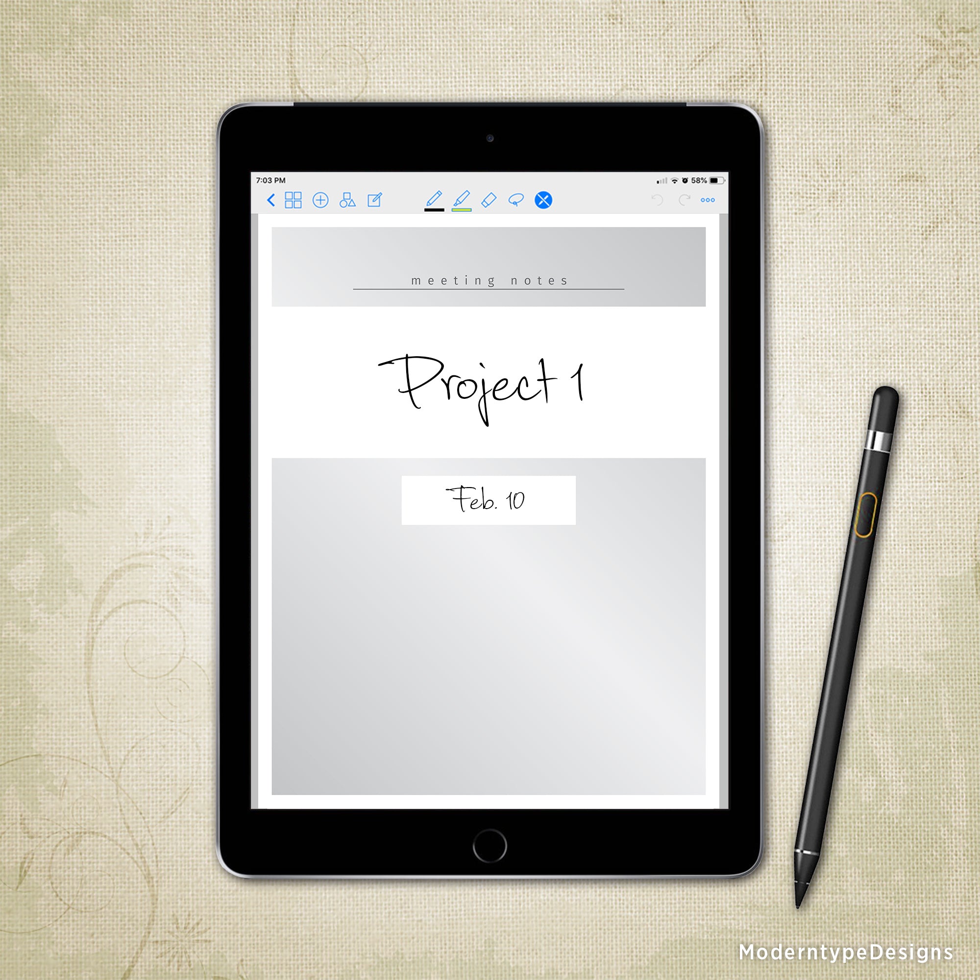 Digital Meeting Notes Planner