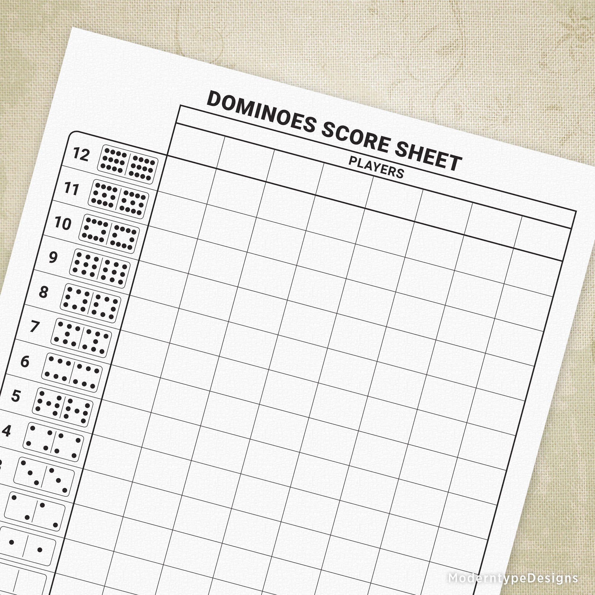 Free Printable Domino Score Sheets Free Printable Domino Score Sheets
