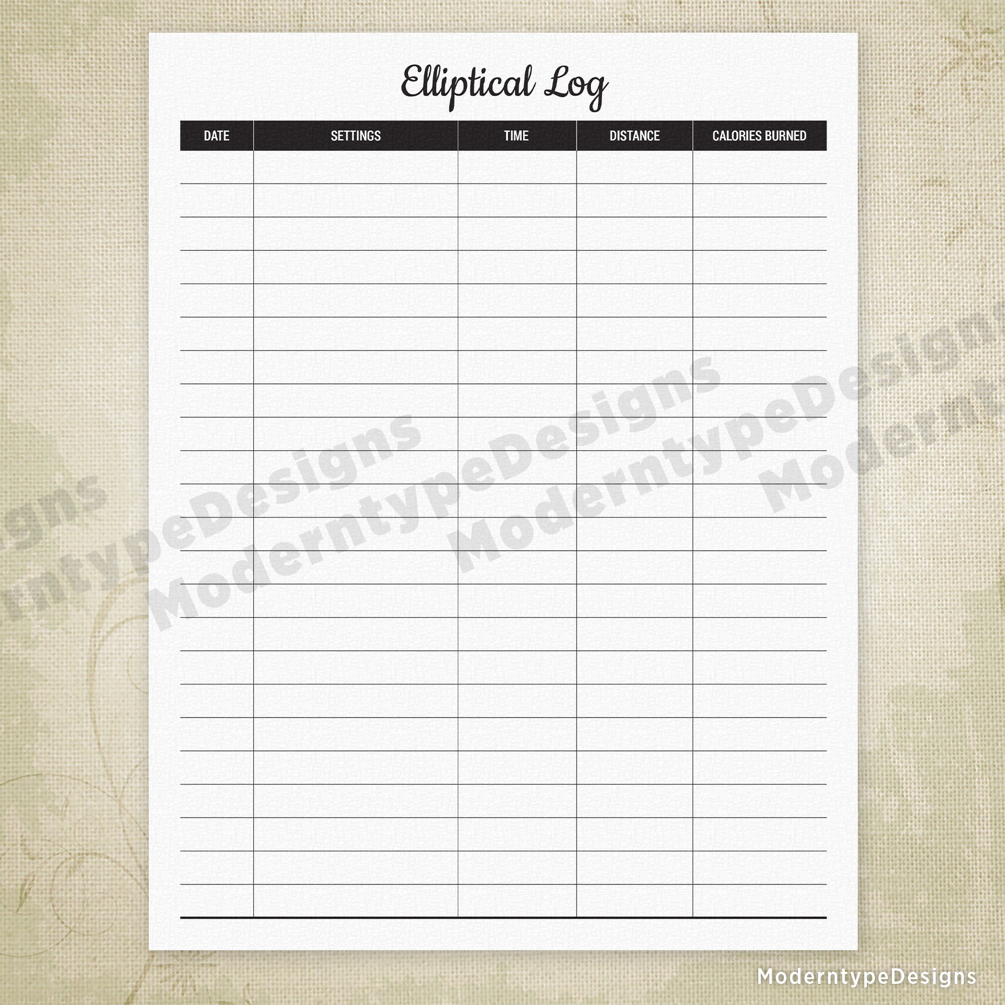 Elliptical Log Printable