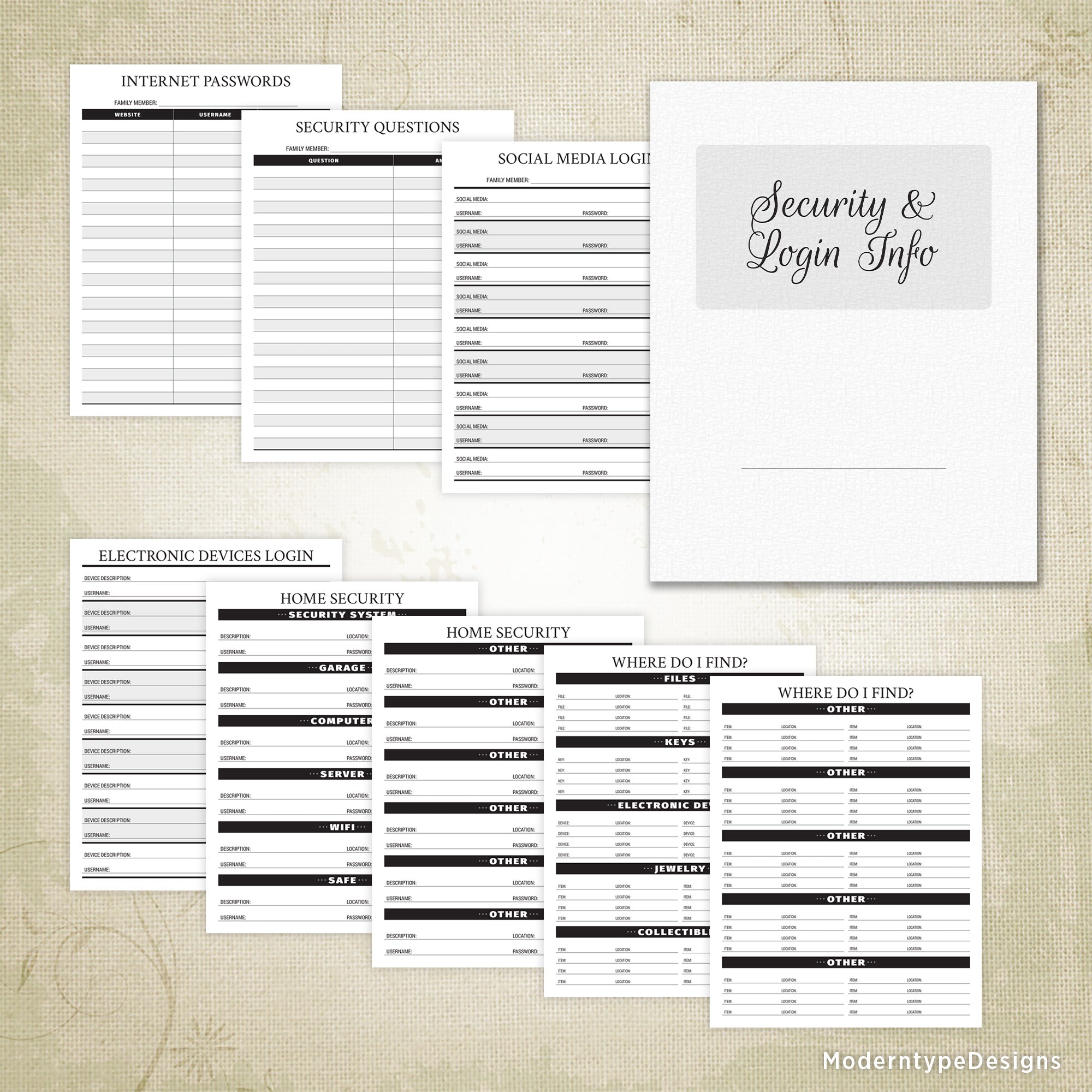 End of Life Planner Kit Printable