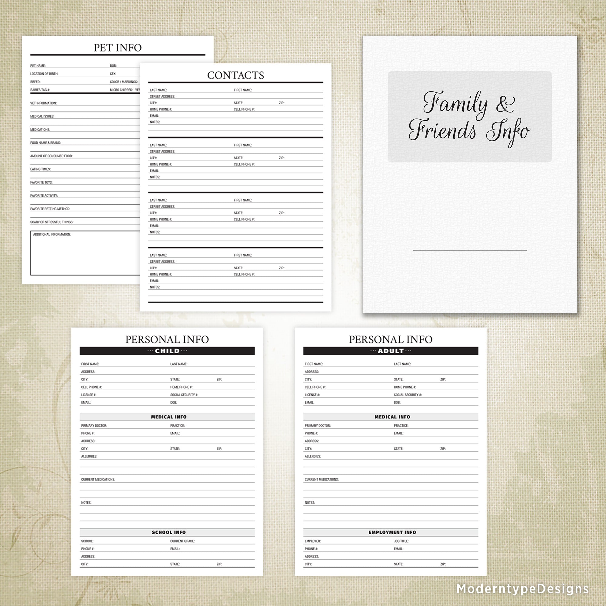 End of Life Planner Kit Printable