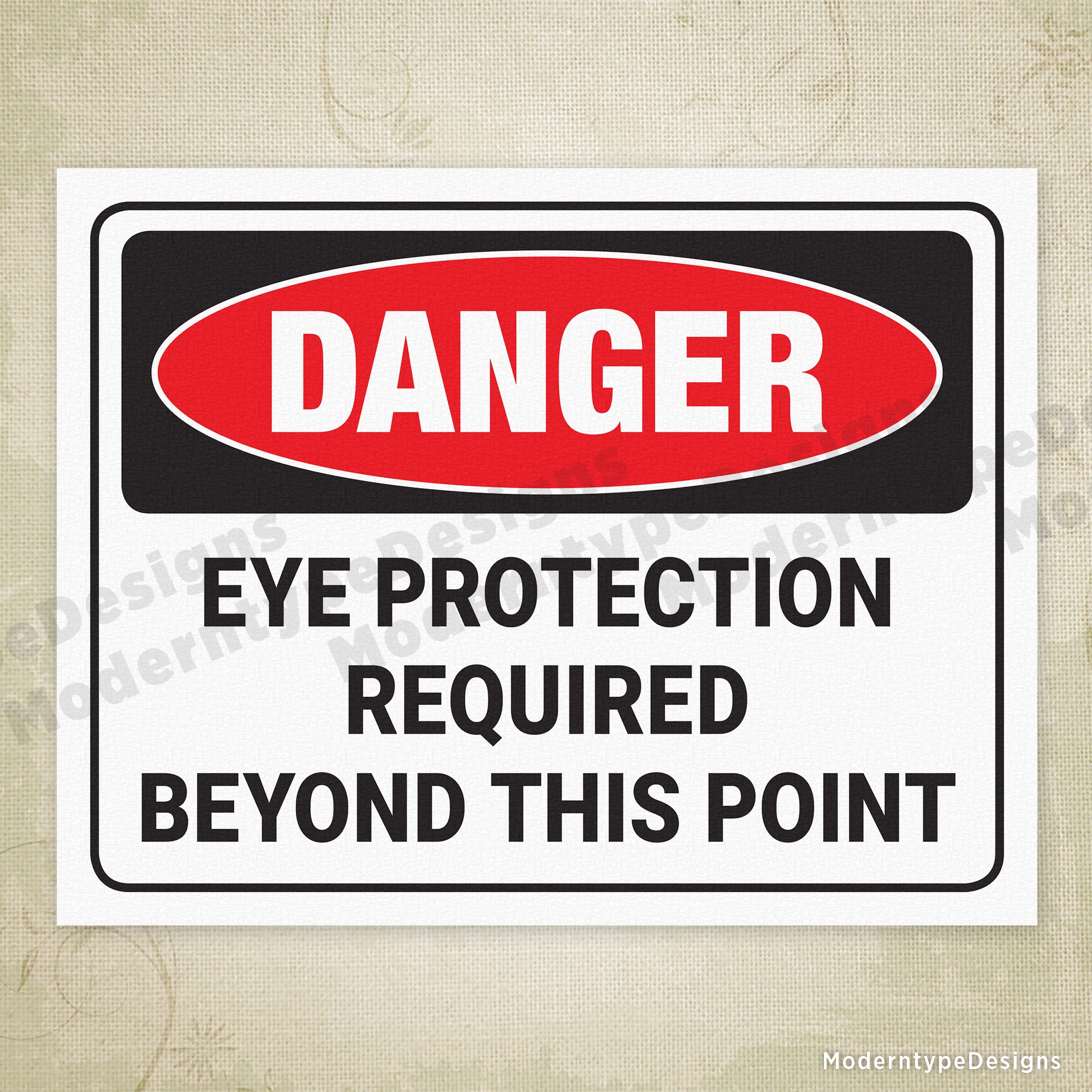 Eye Protection Required Printable Sign