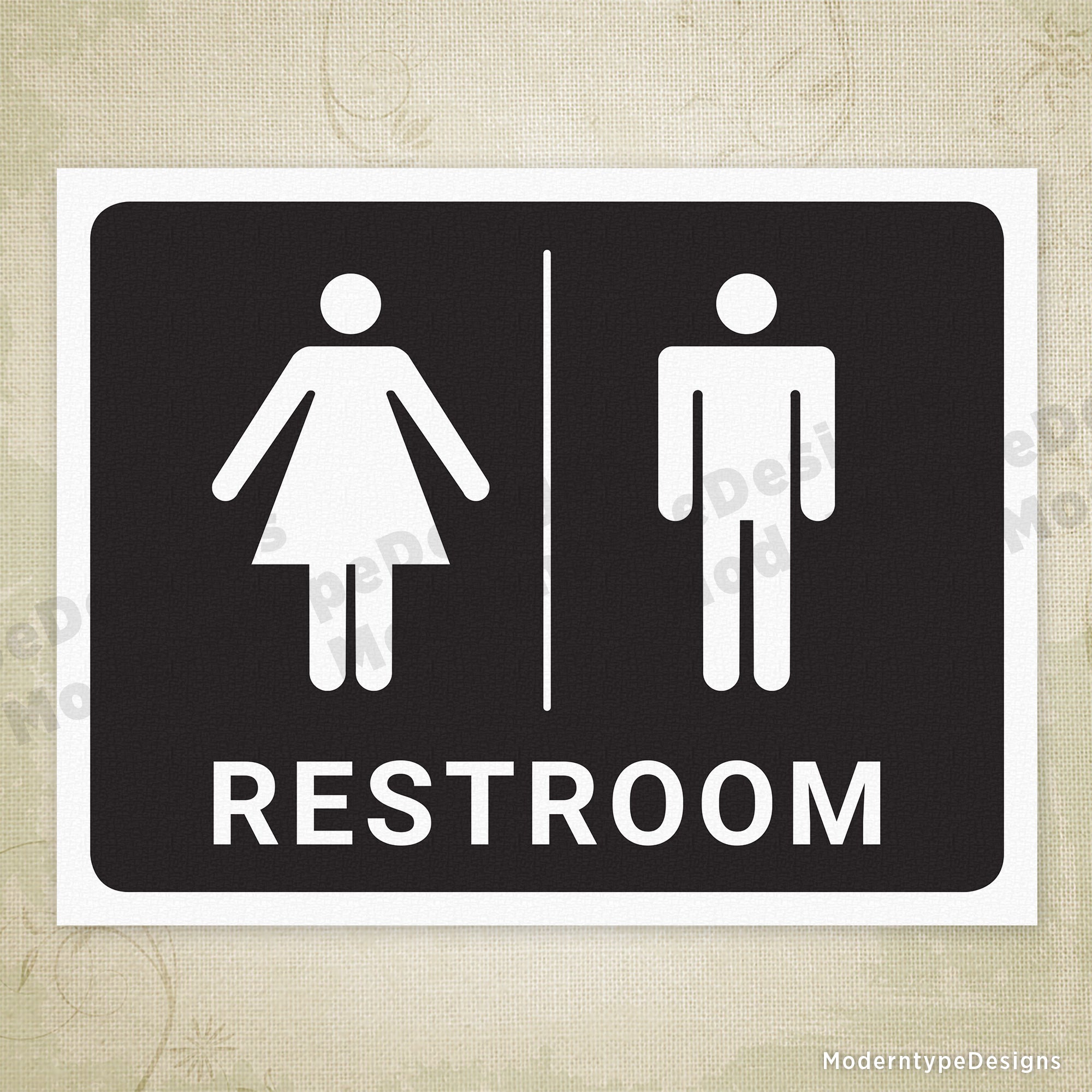 Restroom for Women & Men Printable Signs