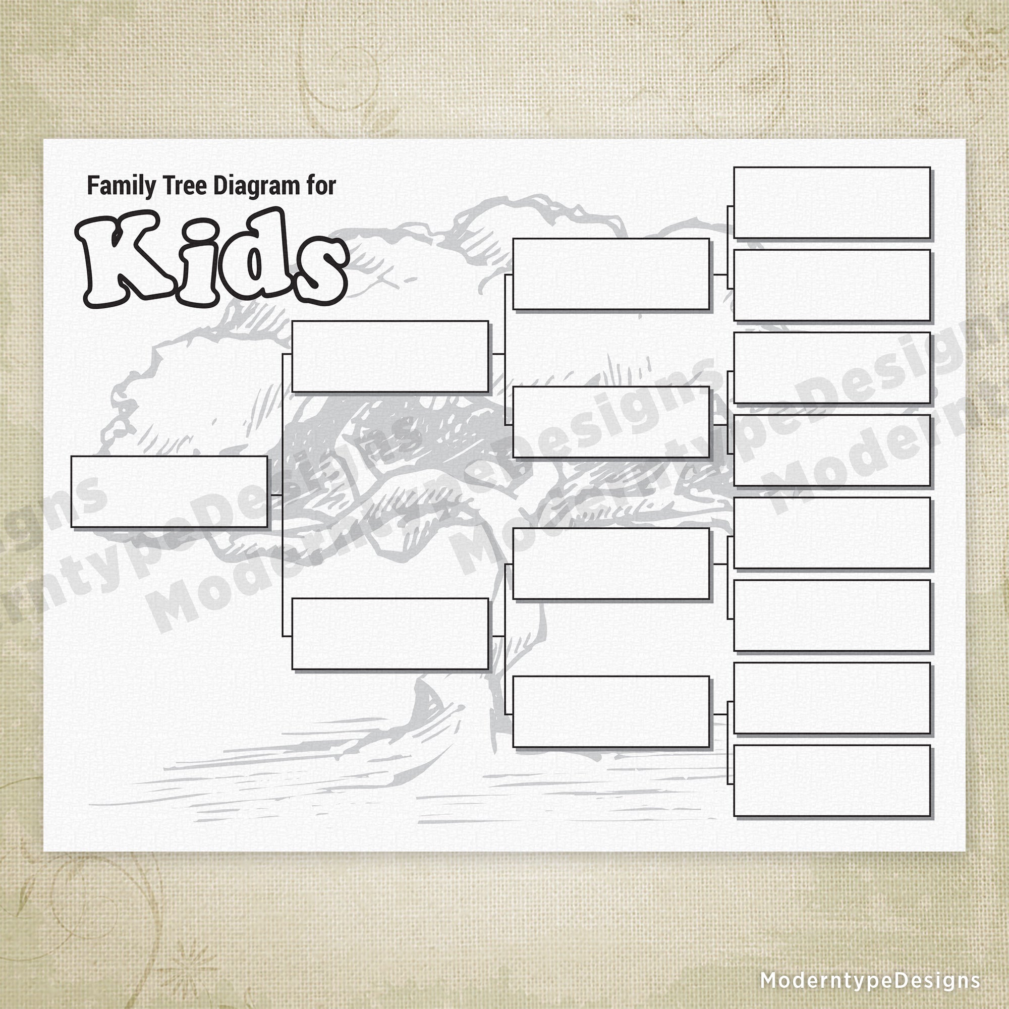 Family Tree Diagram for Kids Printable