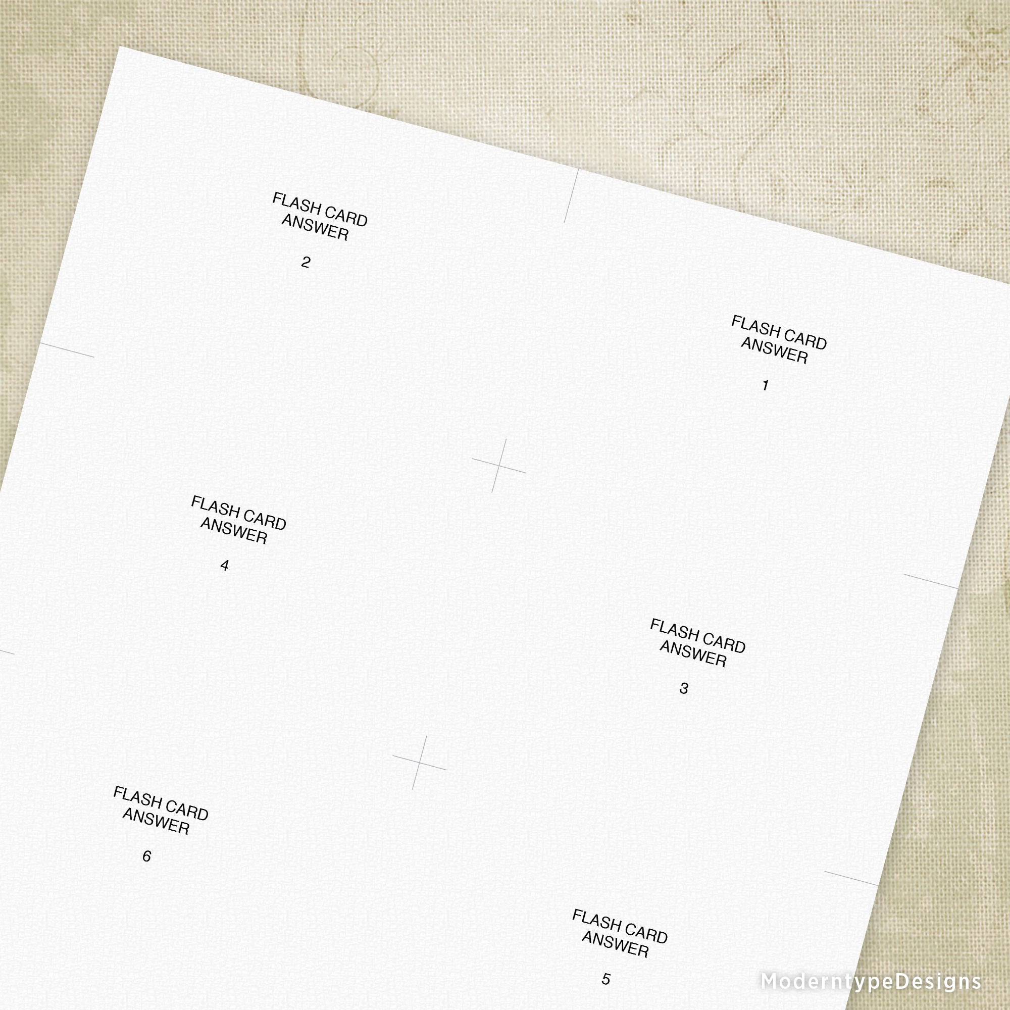 Flash Cards Printable - Small, 4.25 x 2.75", Editable