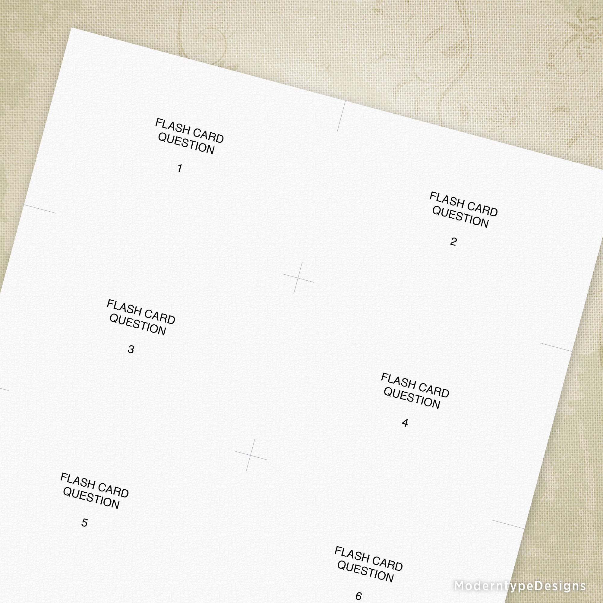 Flash Cards Printable - Small, 4.25 x 2.75", Editable