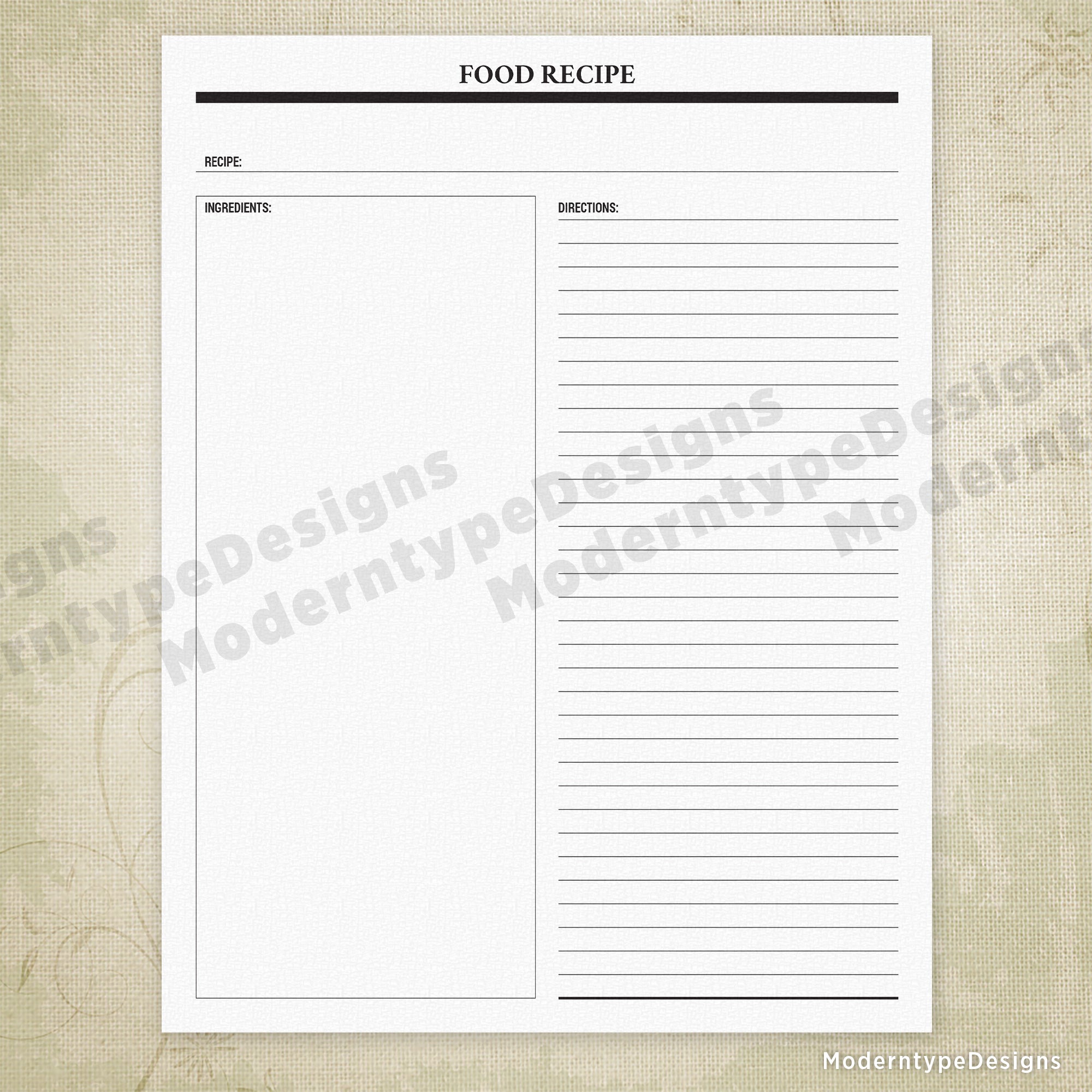 Food Recipe Planner Printable, #2