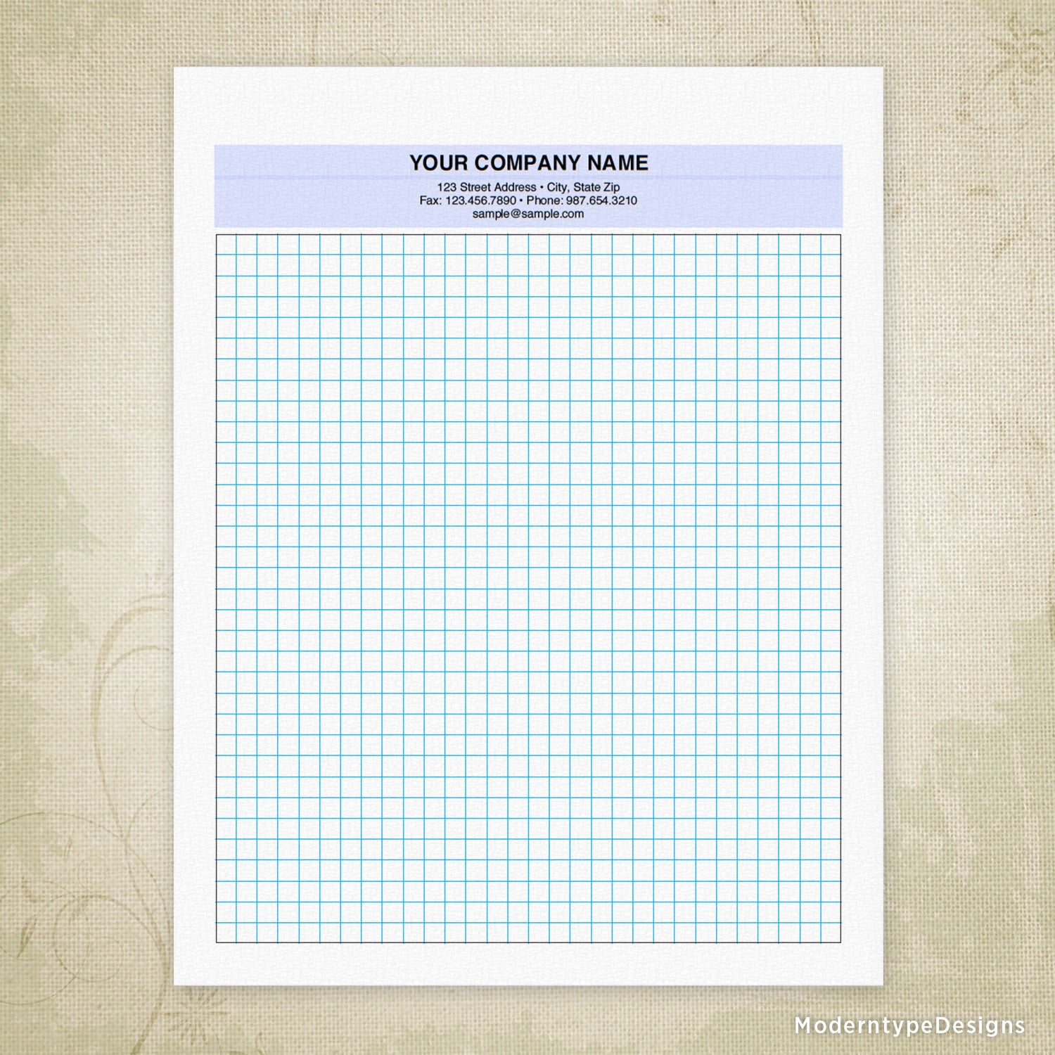 Graph Paper Printable for Clipboard, Personalized