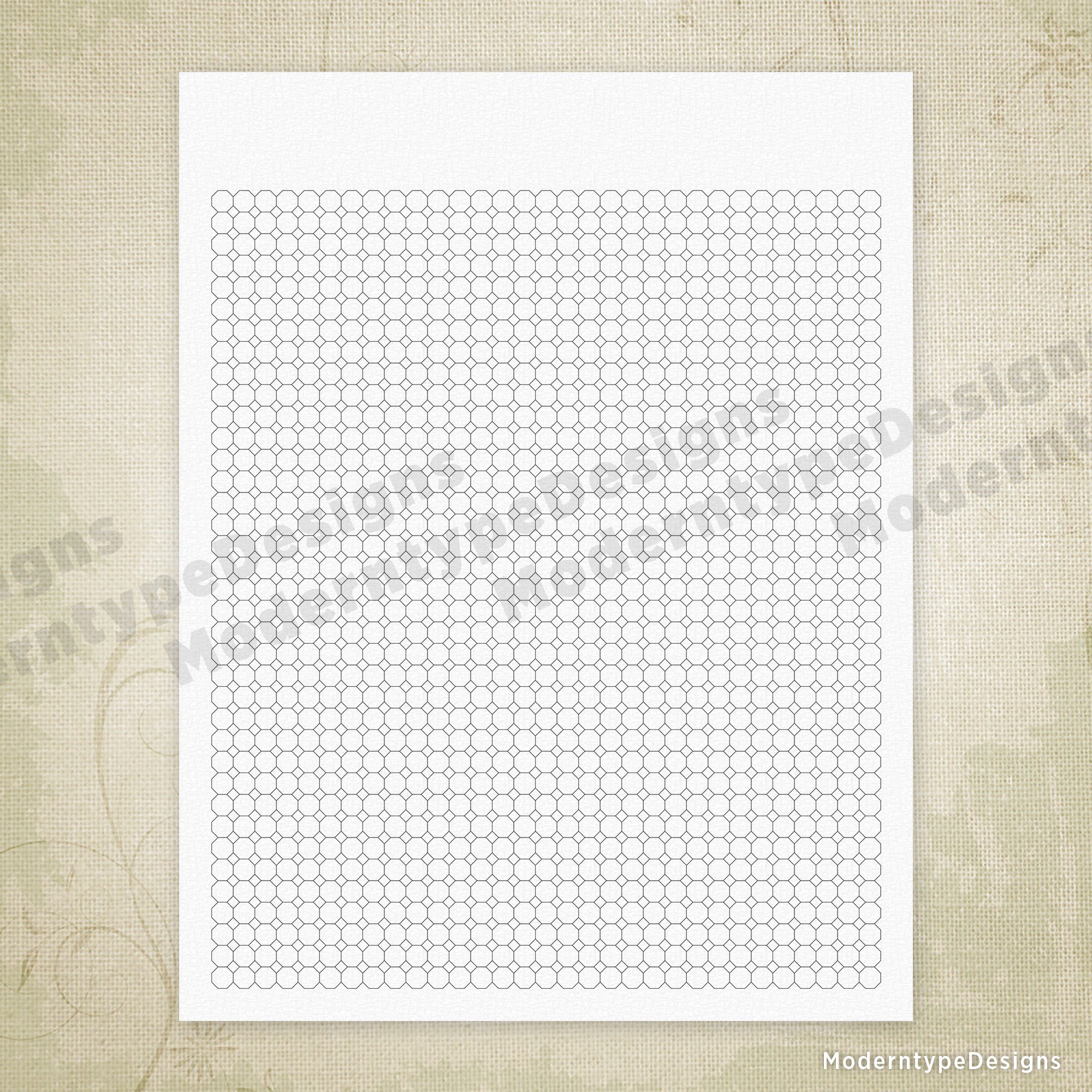 Octagon Grid Digital Paper Printable