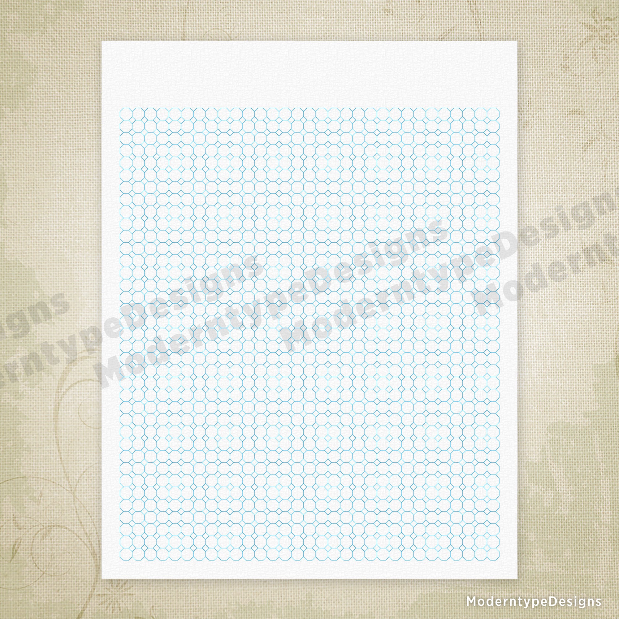 Octagon Grid Digital Paper Printable