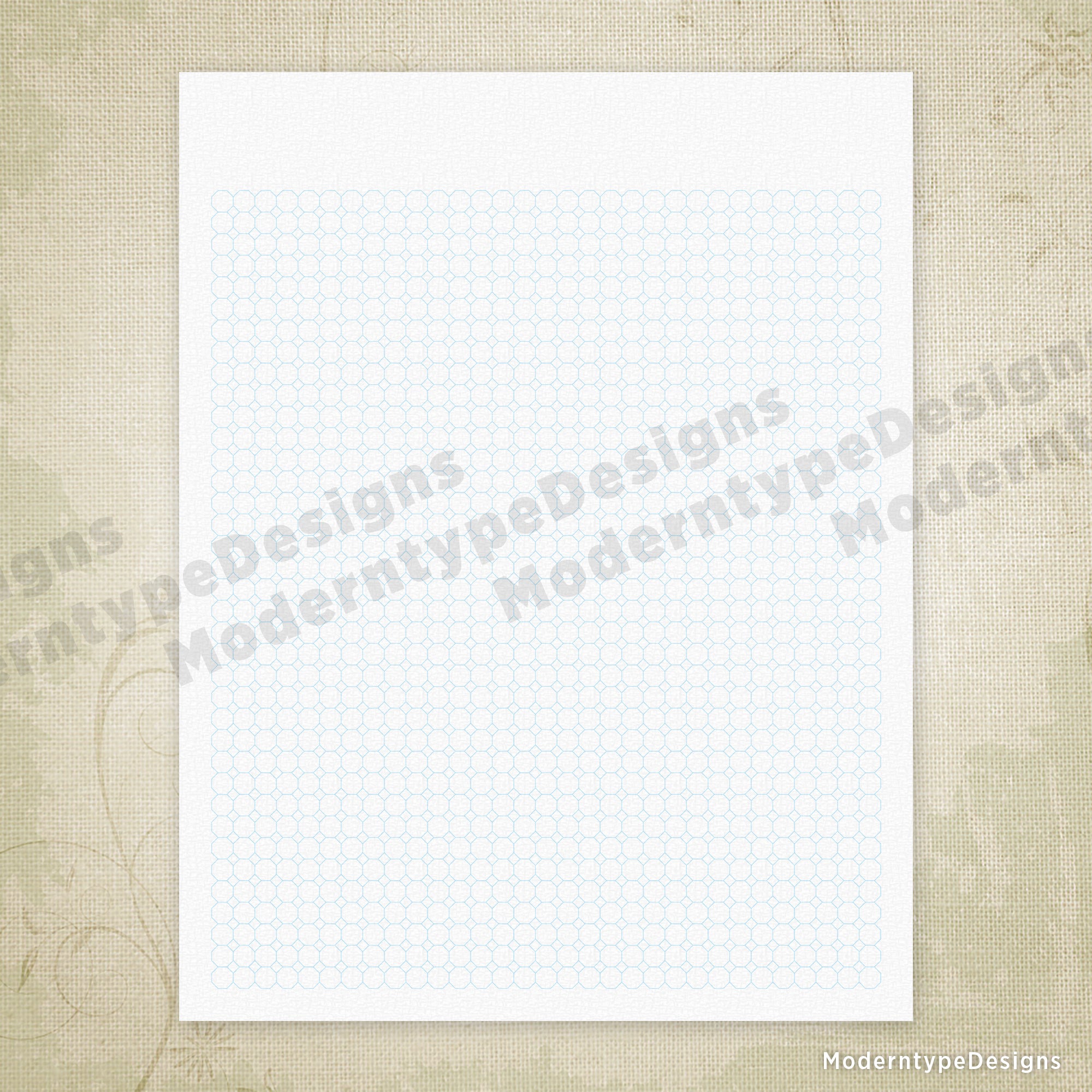 Octagon Grid Digital Paper Printable