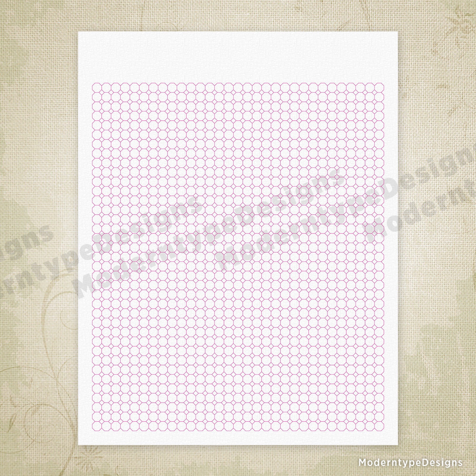 Octagon Grid Digital Paper Printable
