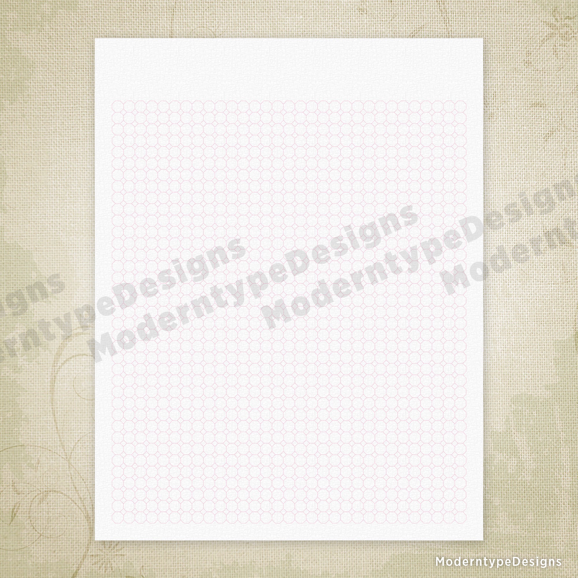 Octagon Grid Digital Paper Printable