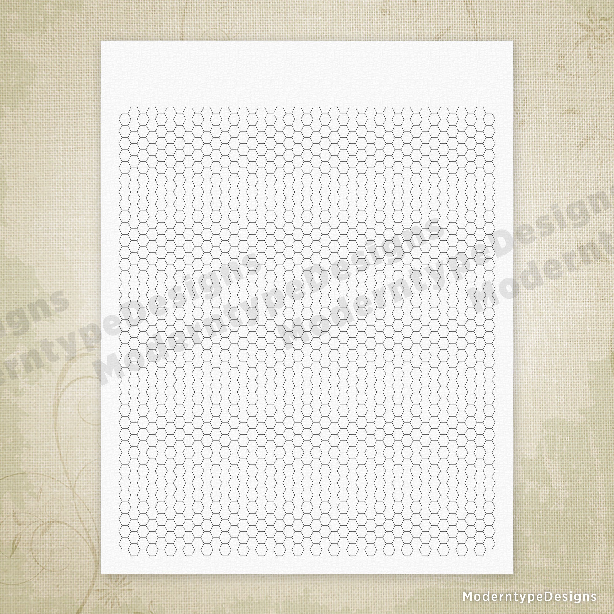 Hexagon Grid Digital Paper Printable