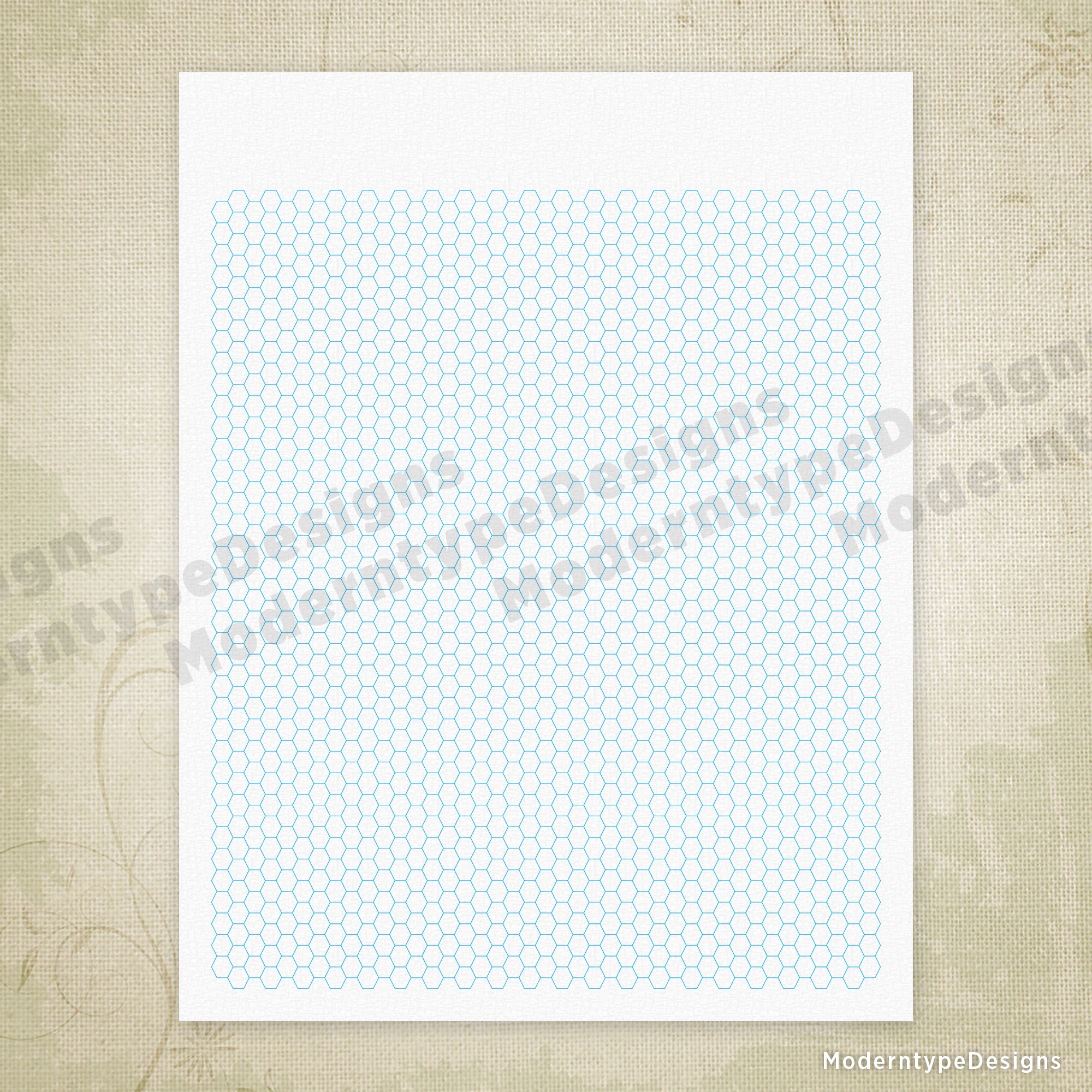 Hexagon Grid Digital Paper Printable