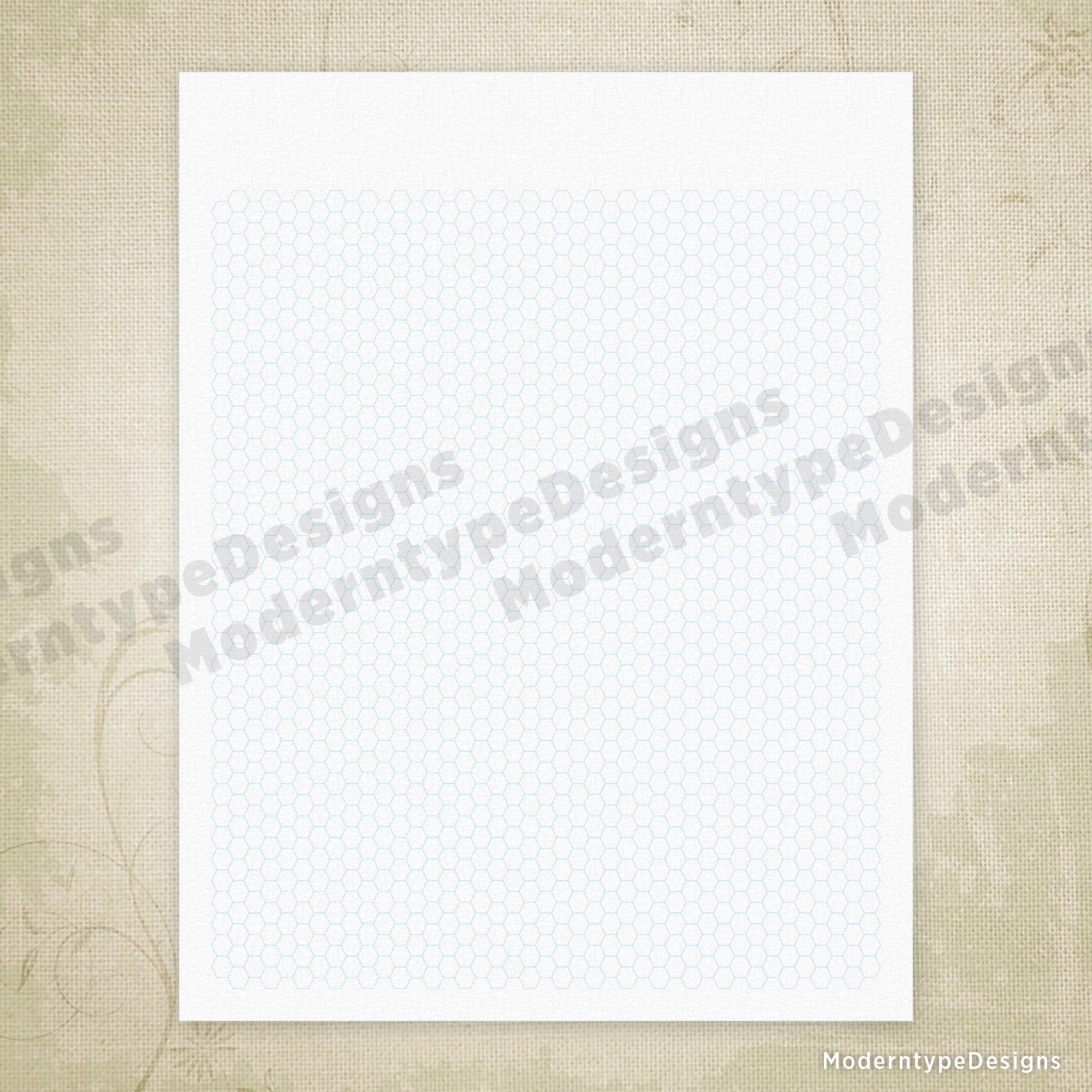 Hexagon Grid Digital Paper Printable