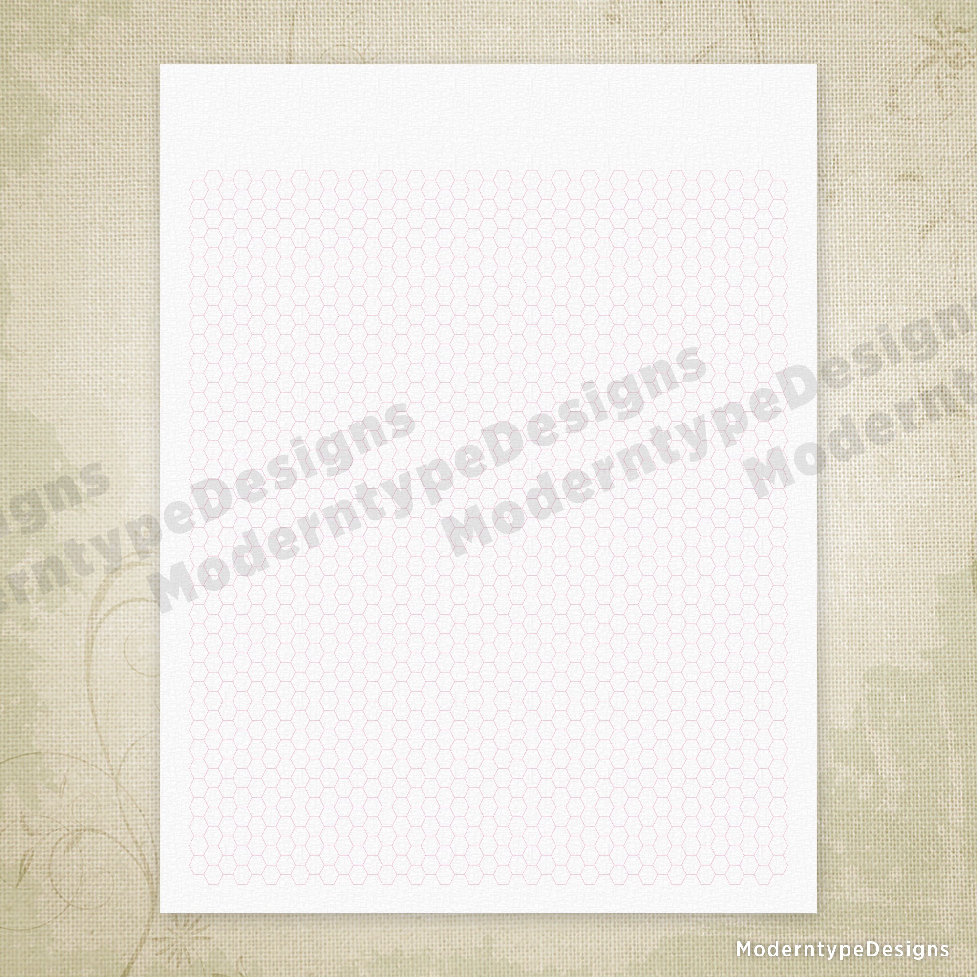Hexagon Grid Digital Paper Printable