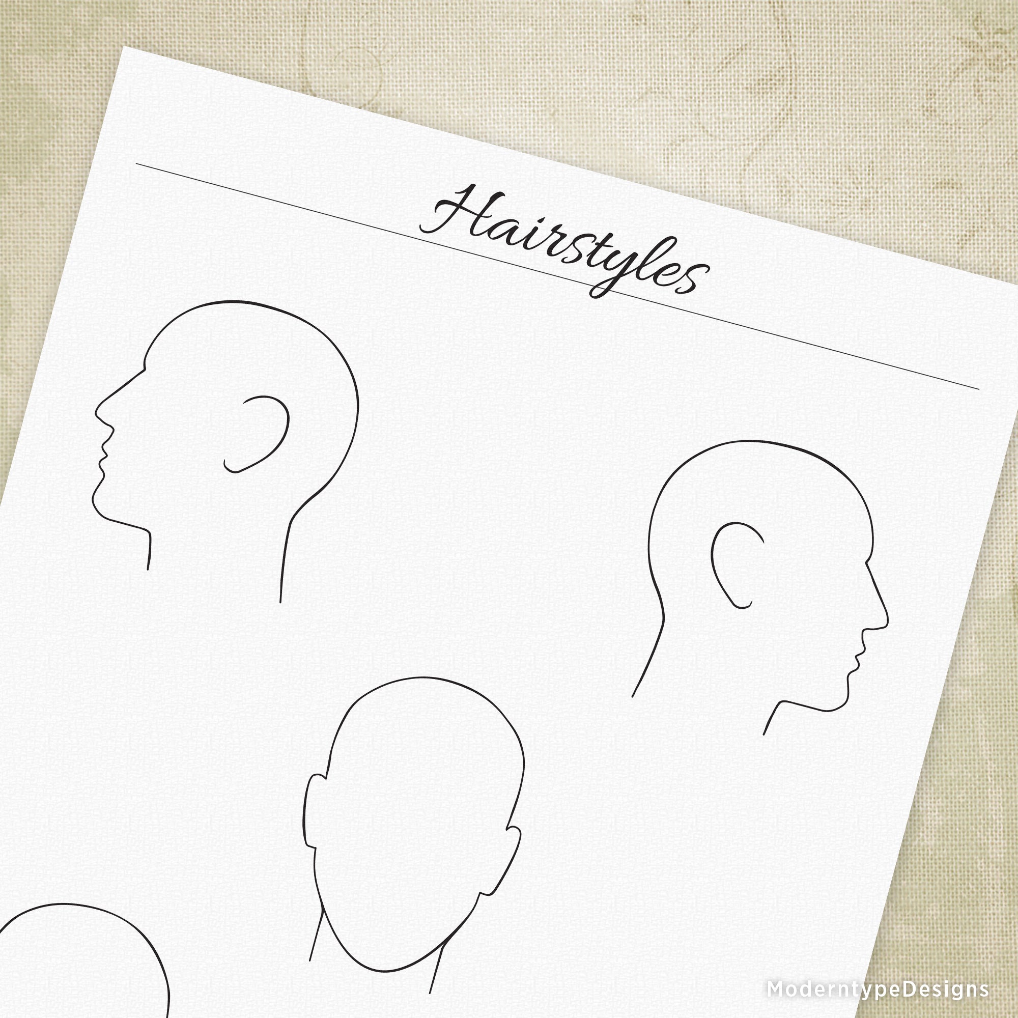 Practice drawing your favorite hair designs with this Hairstyles Drawing Printable PDF.