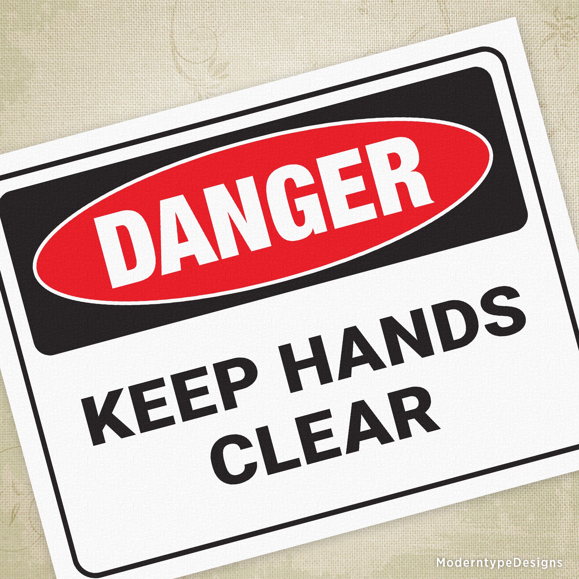 Danger Keep Hands Clear Printable PDF. Display near machines that might need a warning.