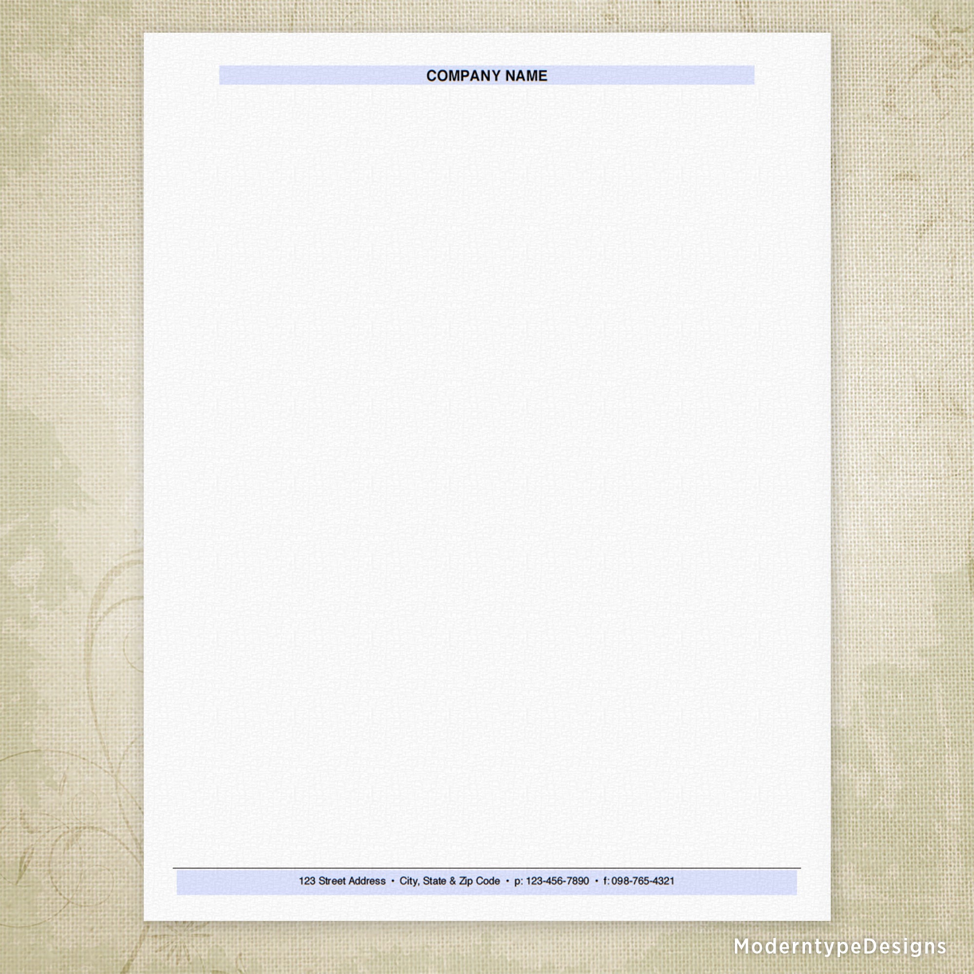 Letterhead Printable Simple Design, Editable, #2