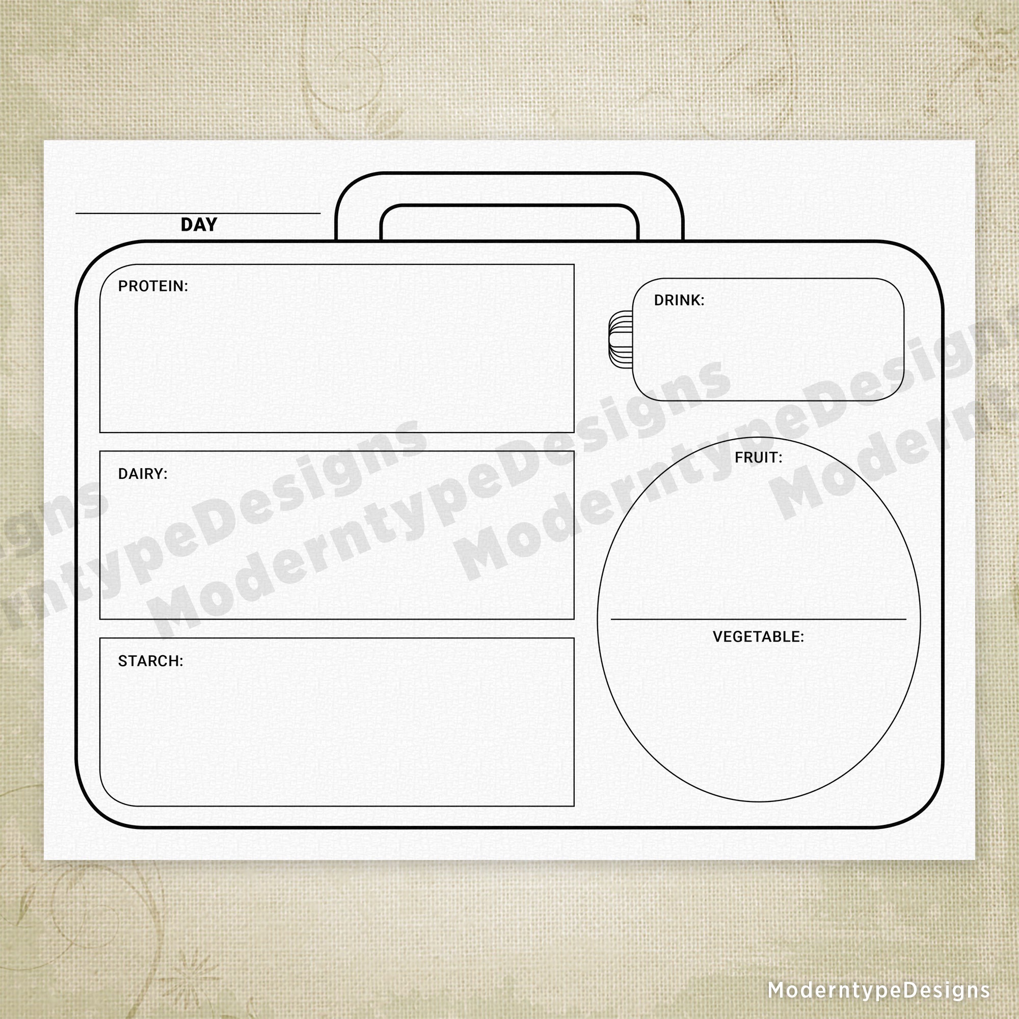 Kids Fun Lunch Planner Printable