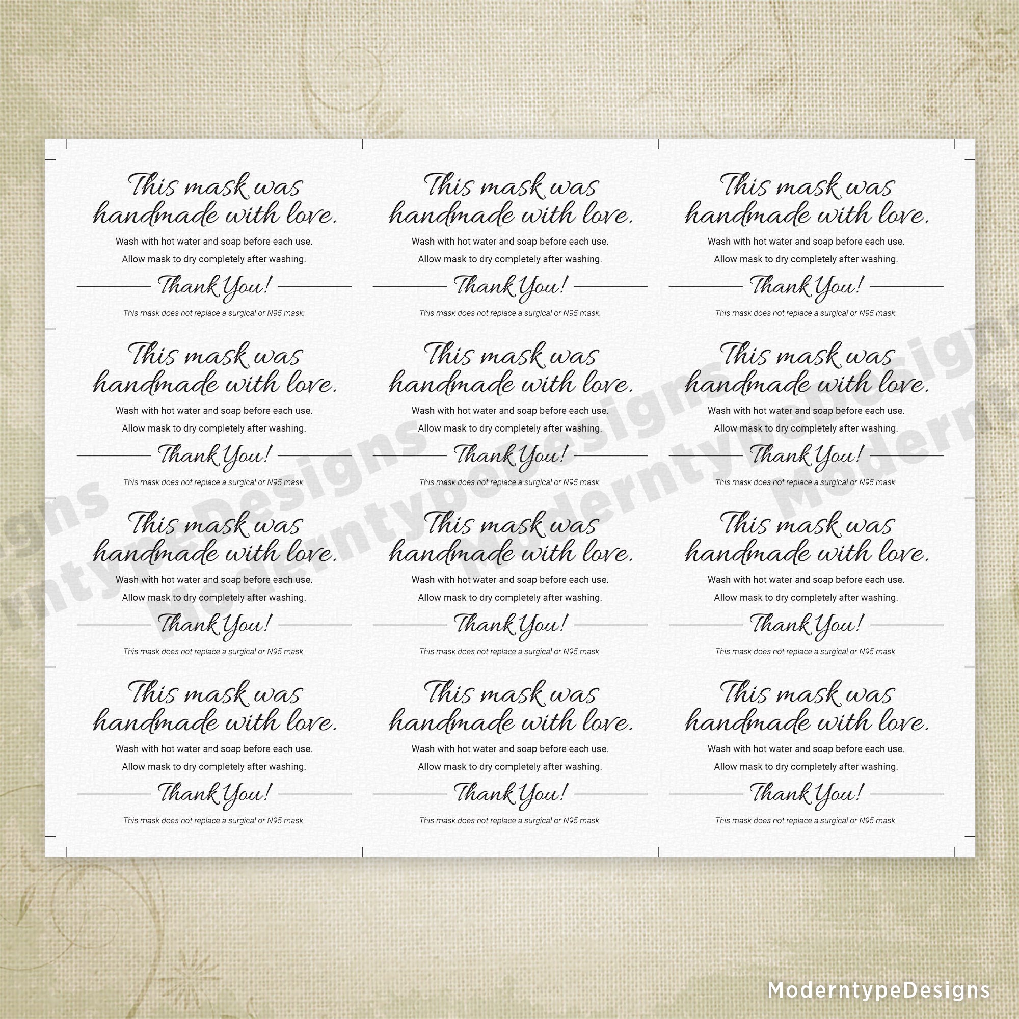 Mask Making Business Printable Kit