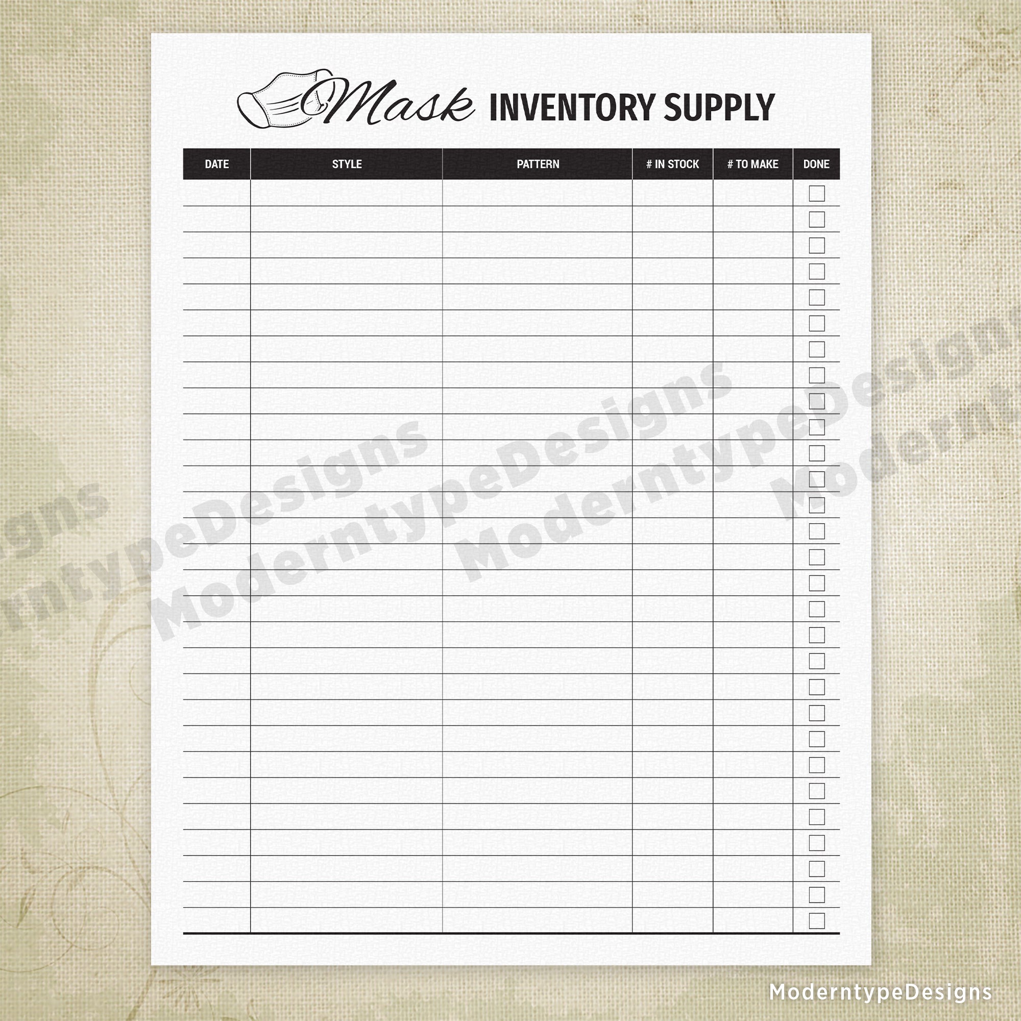 Mask Making Business Printable Kit