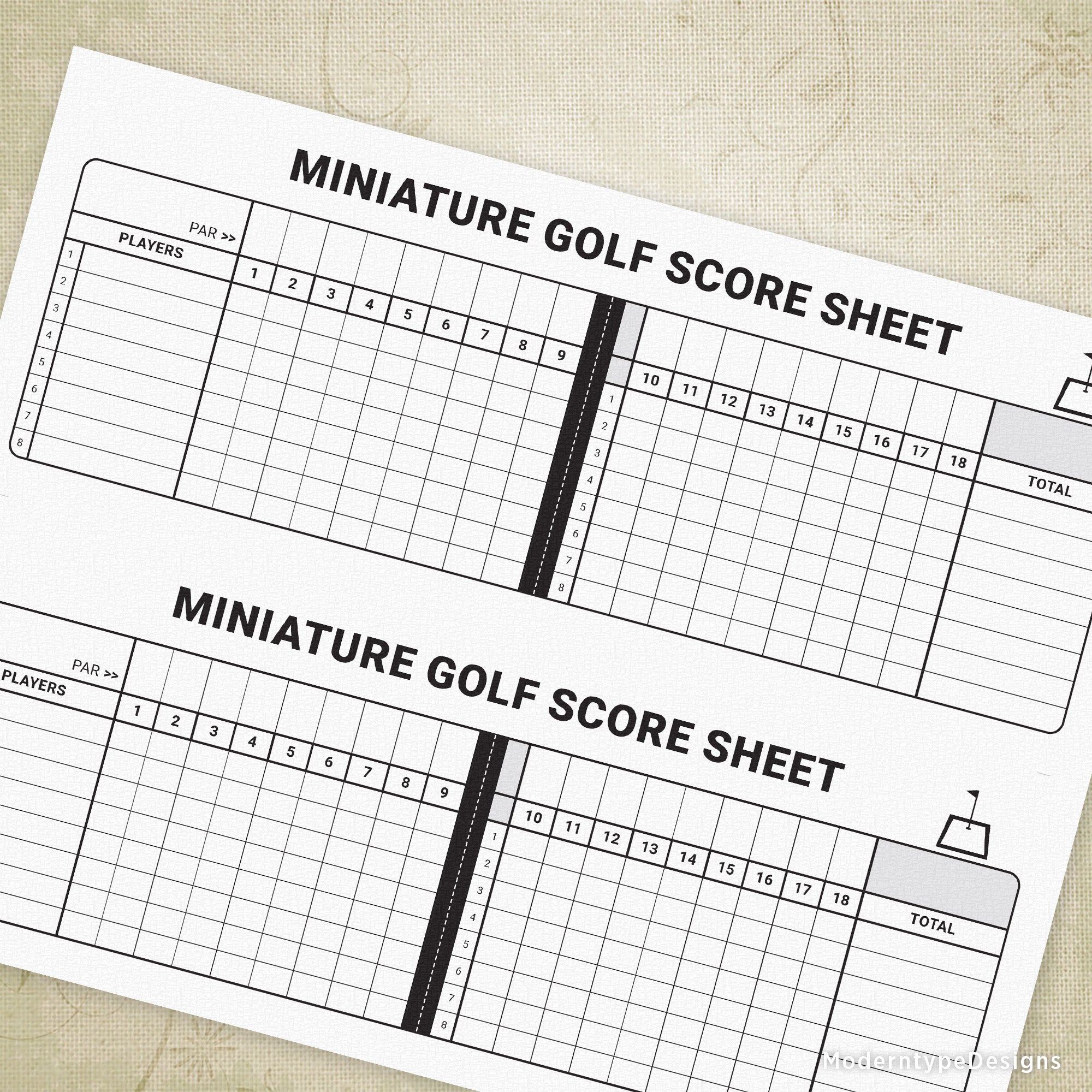 blank golf scorecard template