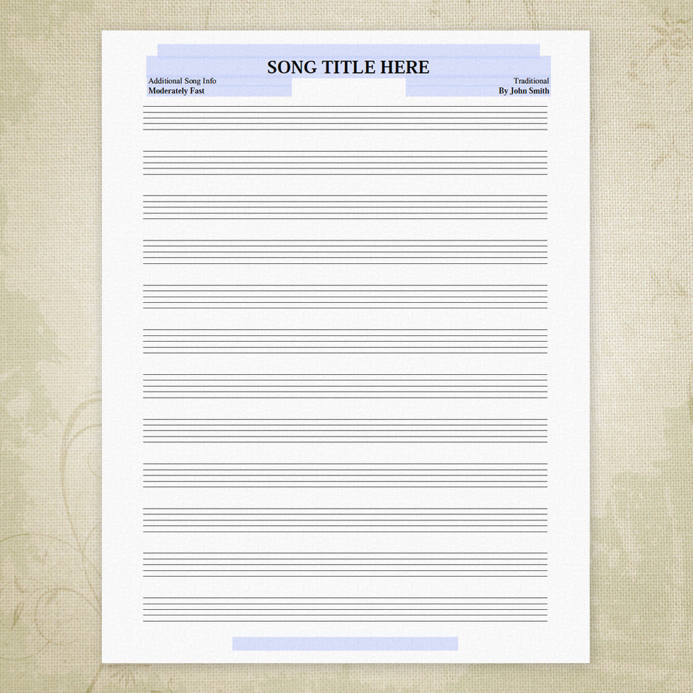 Music Staff Bar Charts Printable, Personalized