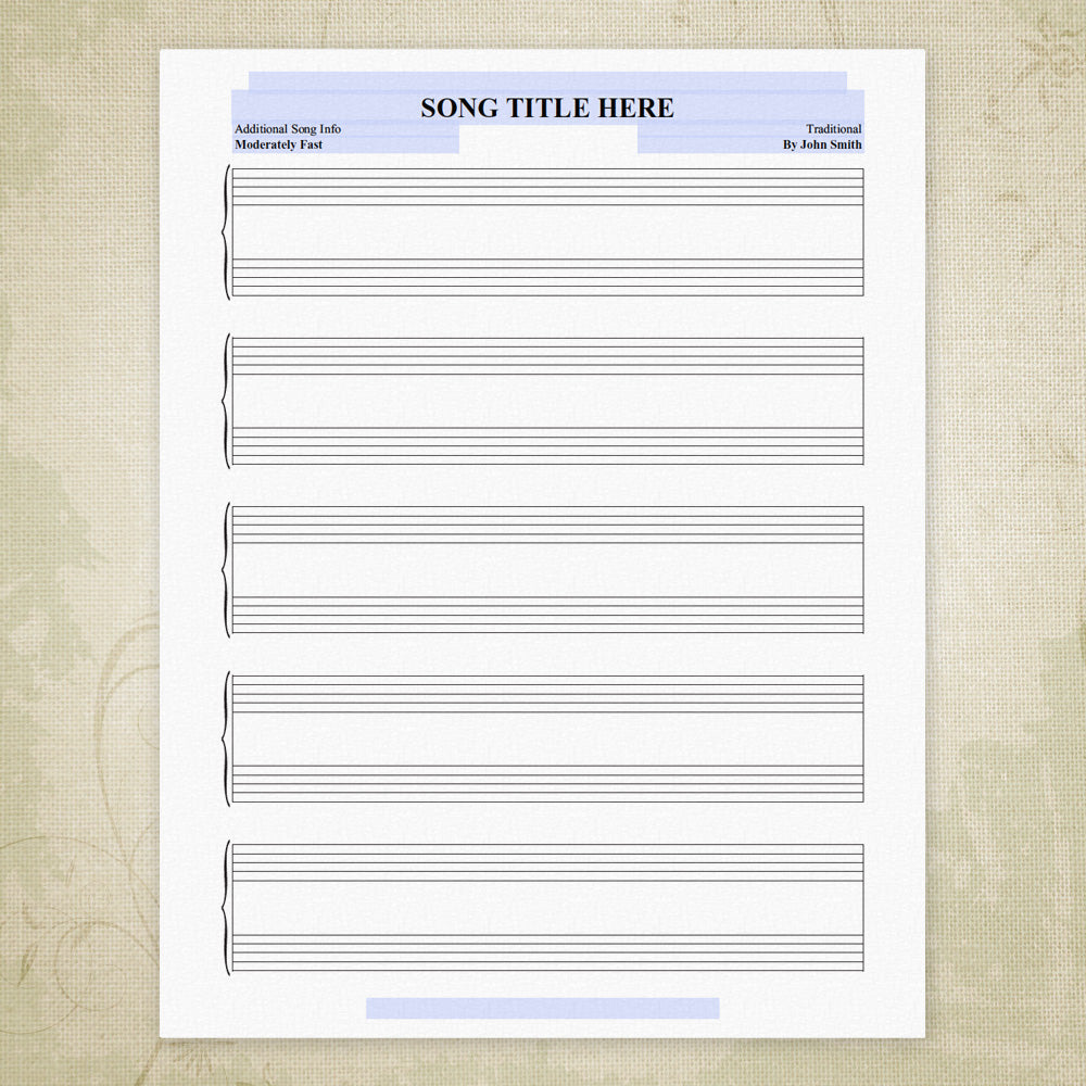 Music Staff Bar Charts Printable, Personalized
