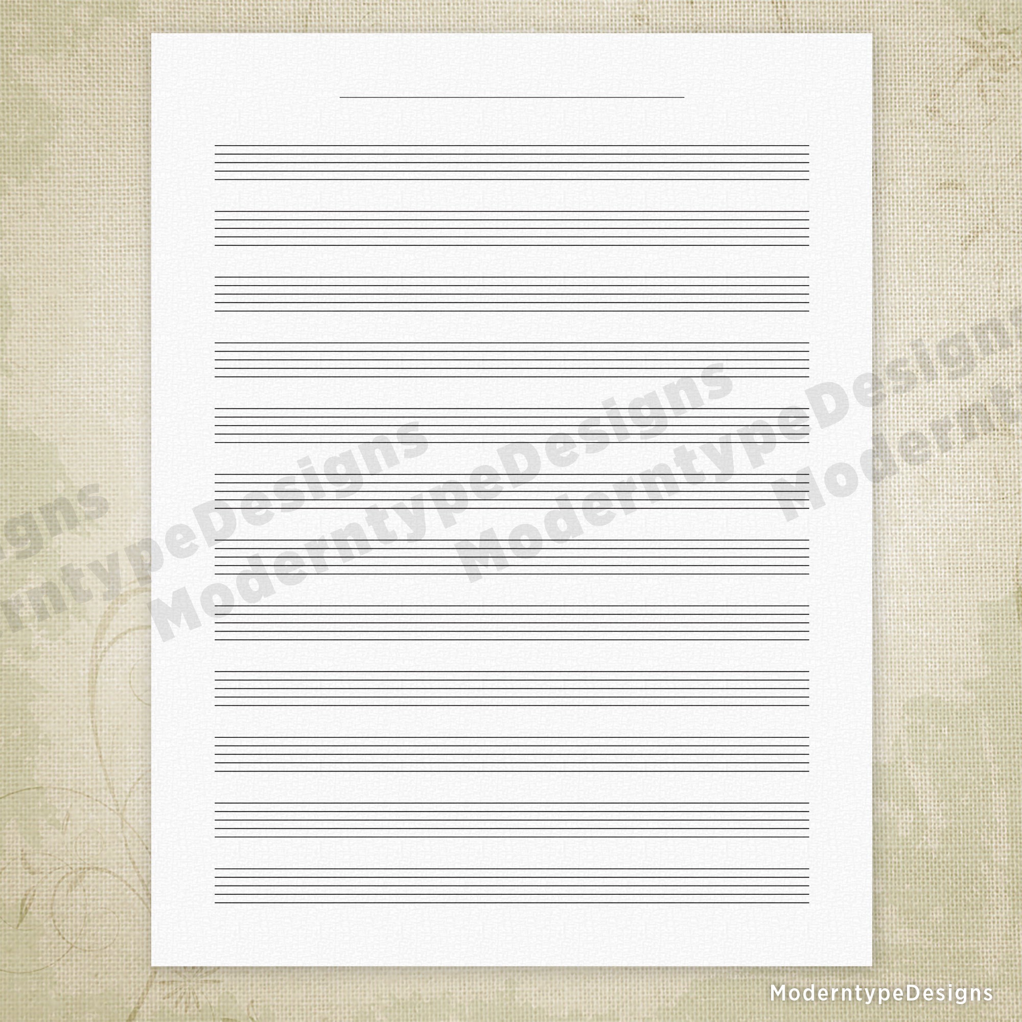 Music Staff Bar Chart Printable, Blank
