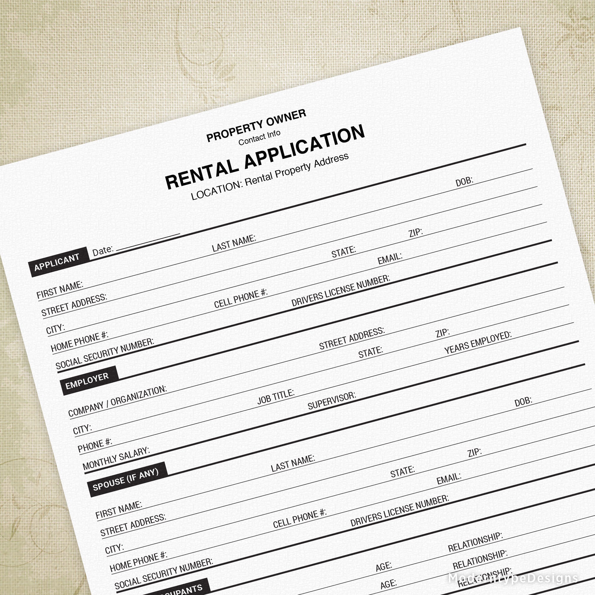 Blank Driver Application Forms