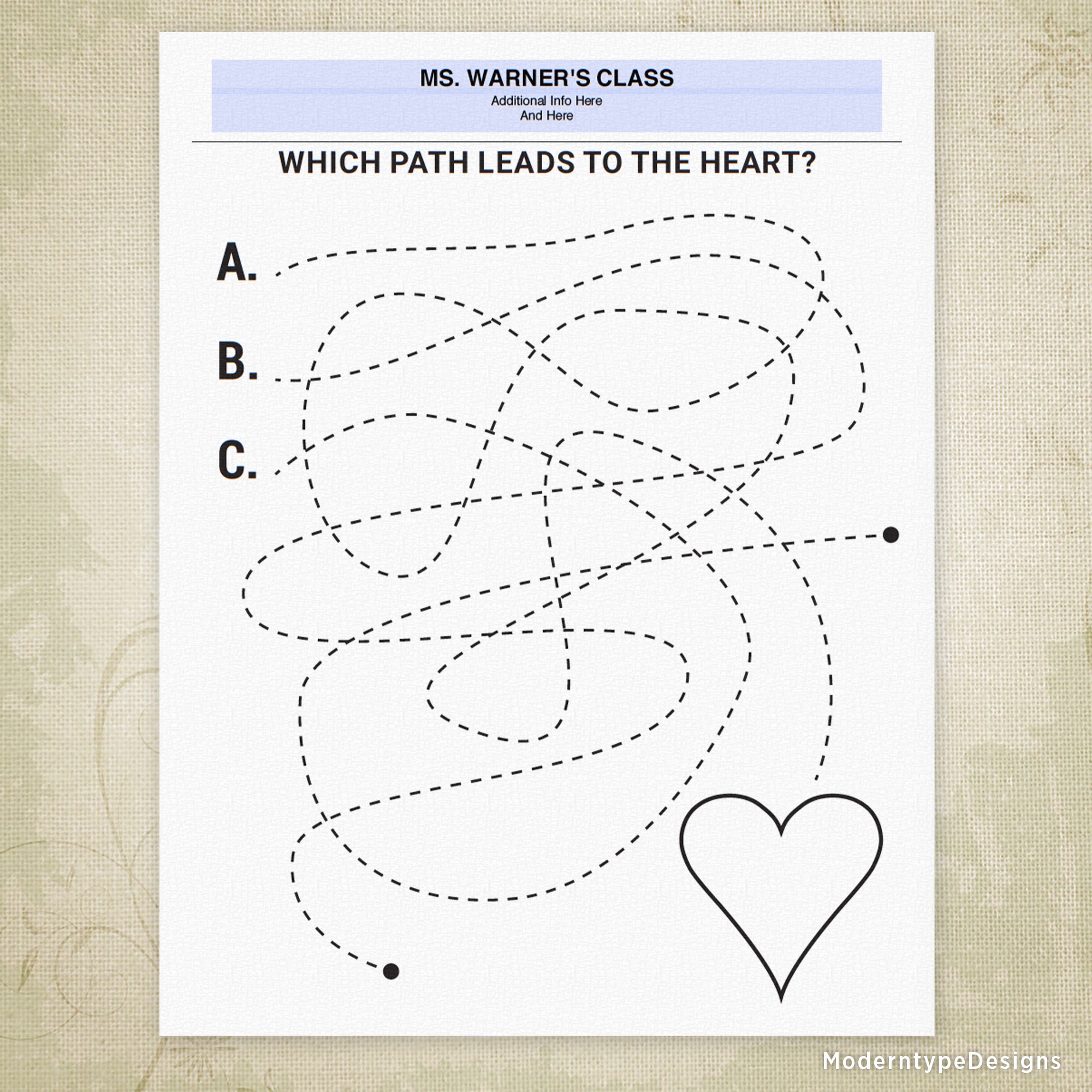 Find the Path to the Shape Printable, Personalized