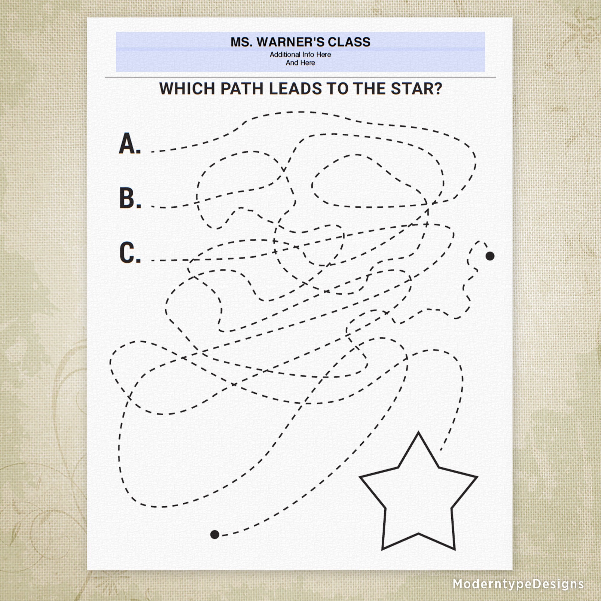 Find the Path to the Shape Printable, Personalized