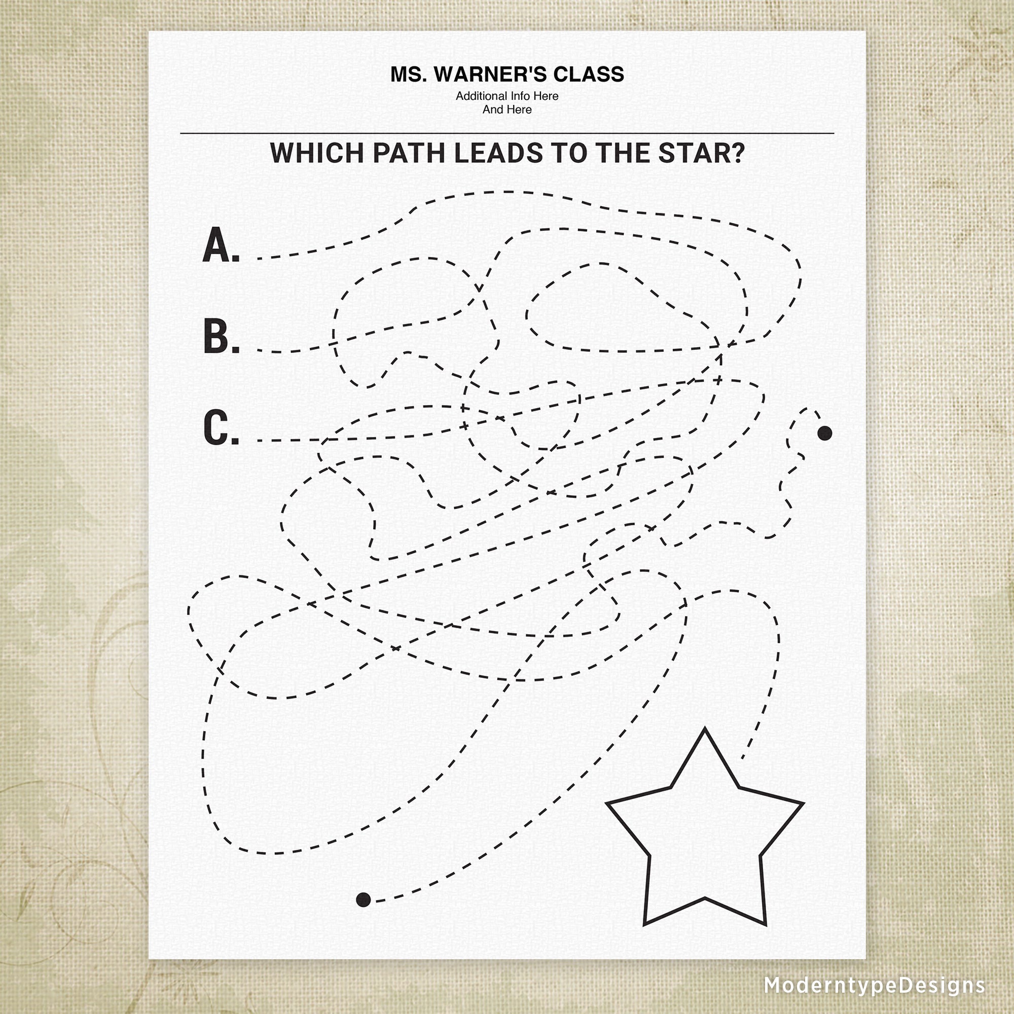 Find the Path to the Shape Printable, Personalized